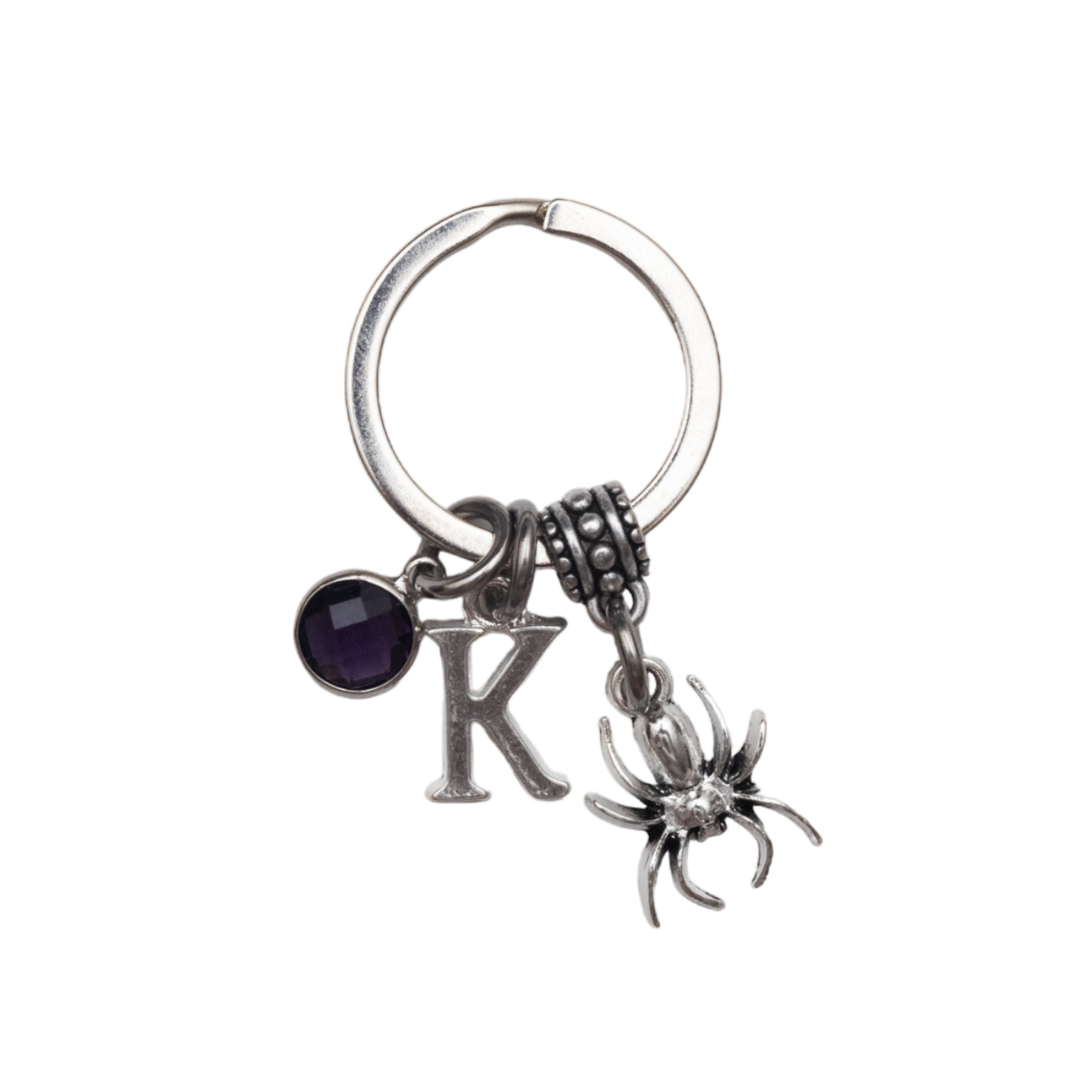 Spider keyring, personalised gifts, Halloween 2025, tarantula gift, arachnid accessory, spooky season, insect bag charm