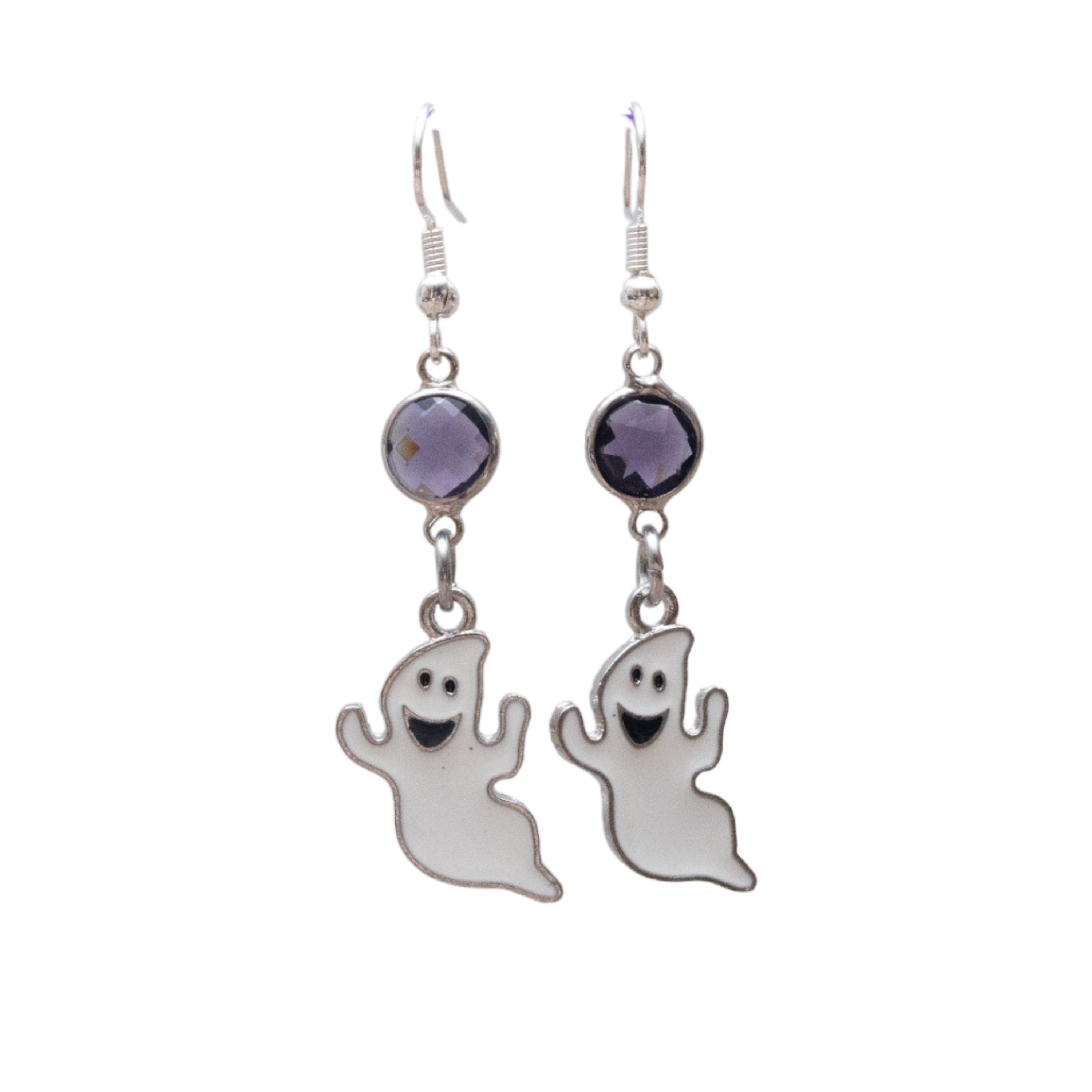 Ghost earrings, birthstone jewellery, personalised gifts, ghost hunter gifts, ghoul accessory, Halloween 2025, ghost gift, October birthday