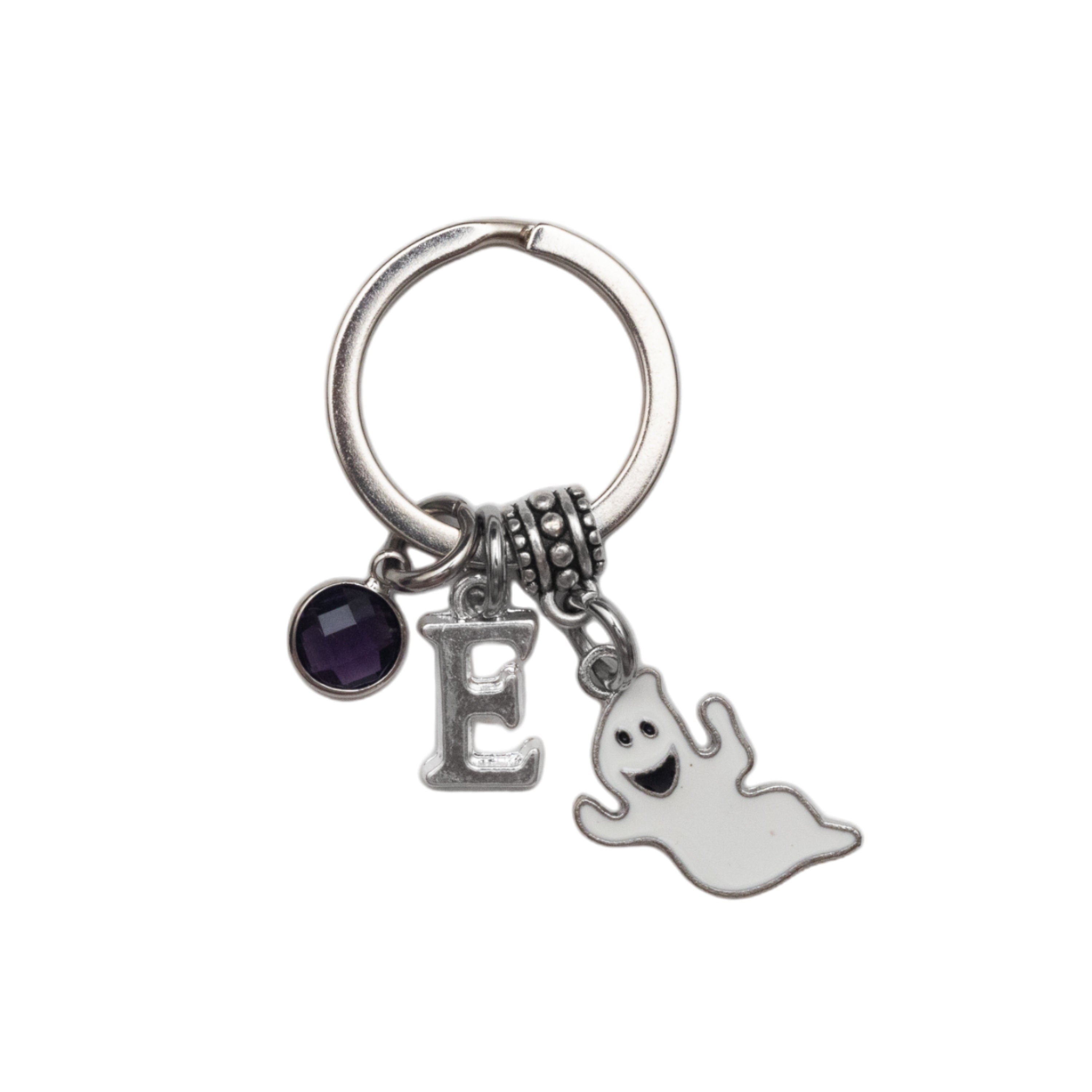 Ghost keyring, personalised gifts, Halloween 2025, ghost hunter keychain, spooky season, October birthday, ghoul bag charm