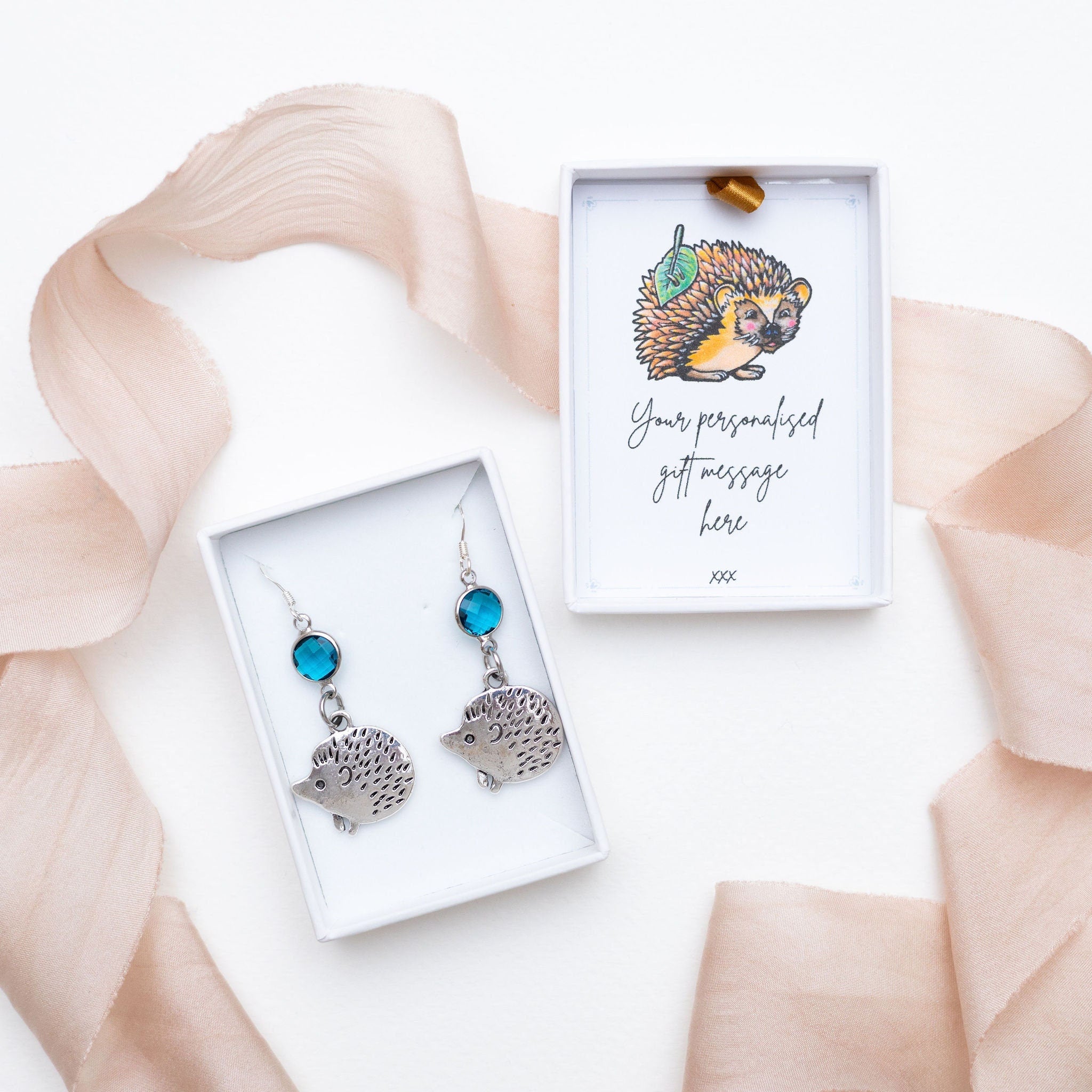 Hedgehog earrings, birthstone jewellery, personalised gifts, pet loss memorial, birthday keepsake, cute animal, woodland walks, nature