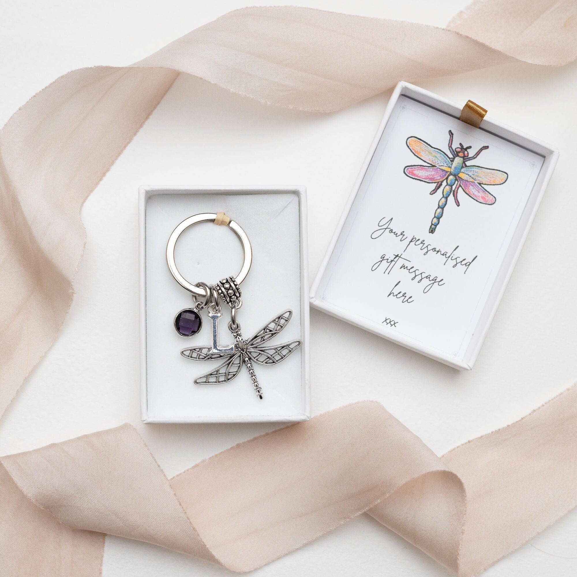Dragonfly keyring personalised gifts dragonfly bag charm insect gifts animal keychain