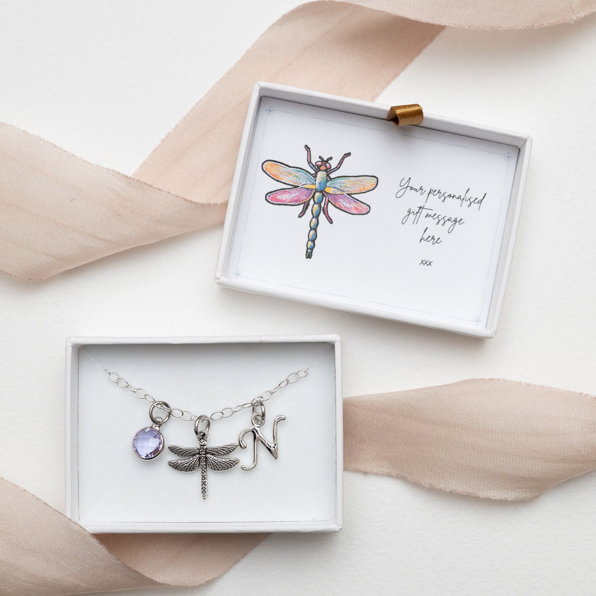 Dragonfly bracelet, personalised gifts, insect jewellery, gift for gardener, friendship keepsake, dragonfly gift, birthstone letter