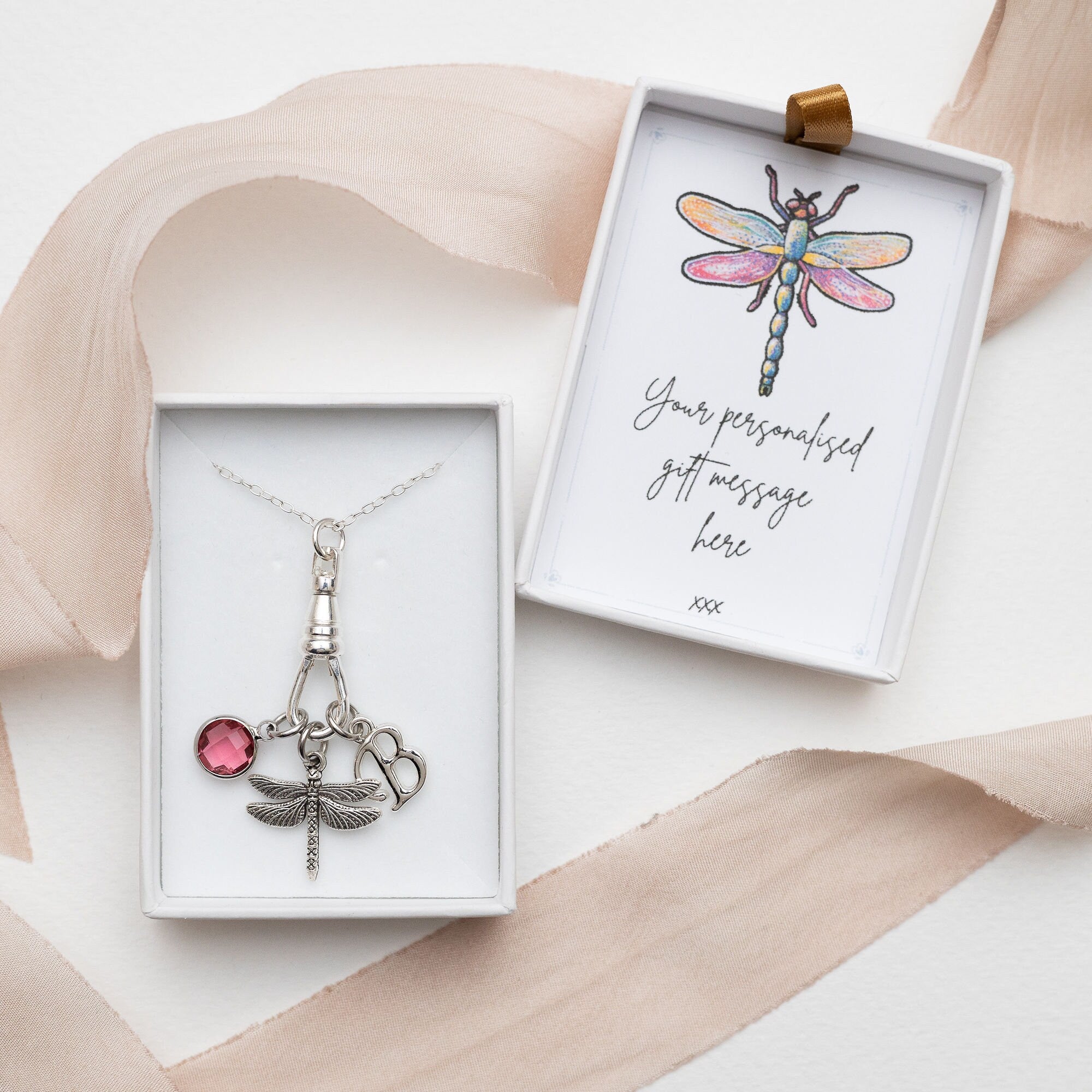 Dragonfly necklace, albert swivel clasp, personalised gifts, insect jewellery, dragonfly gift, charm necklace, friendship gift, wing charm