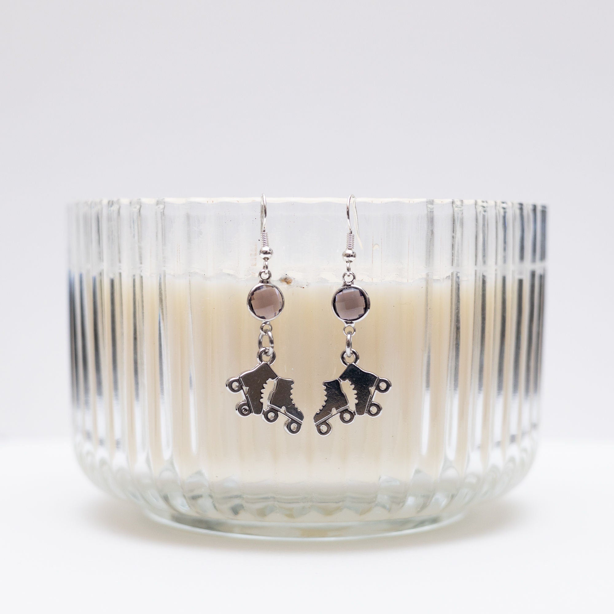 Roller skate earrings, birthstone jewellery, personalised gifts, skater gift, birthstone charm, friendship gift, sports team, roller derby