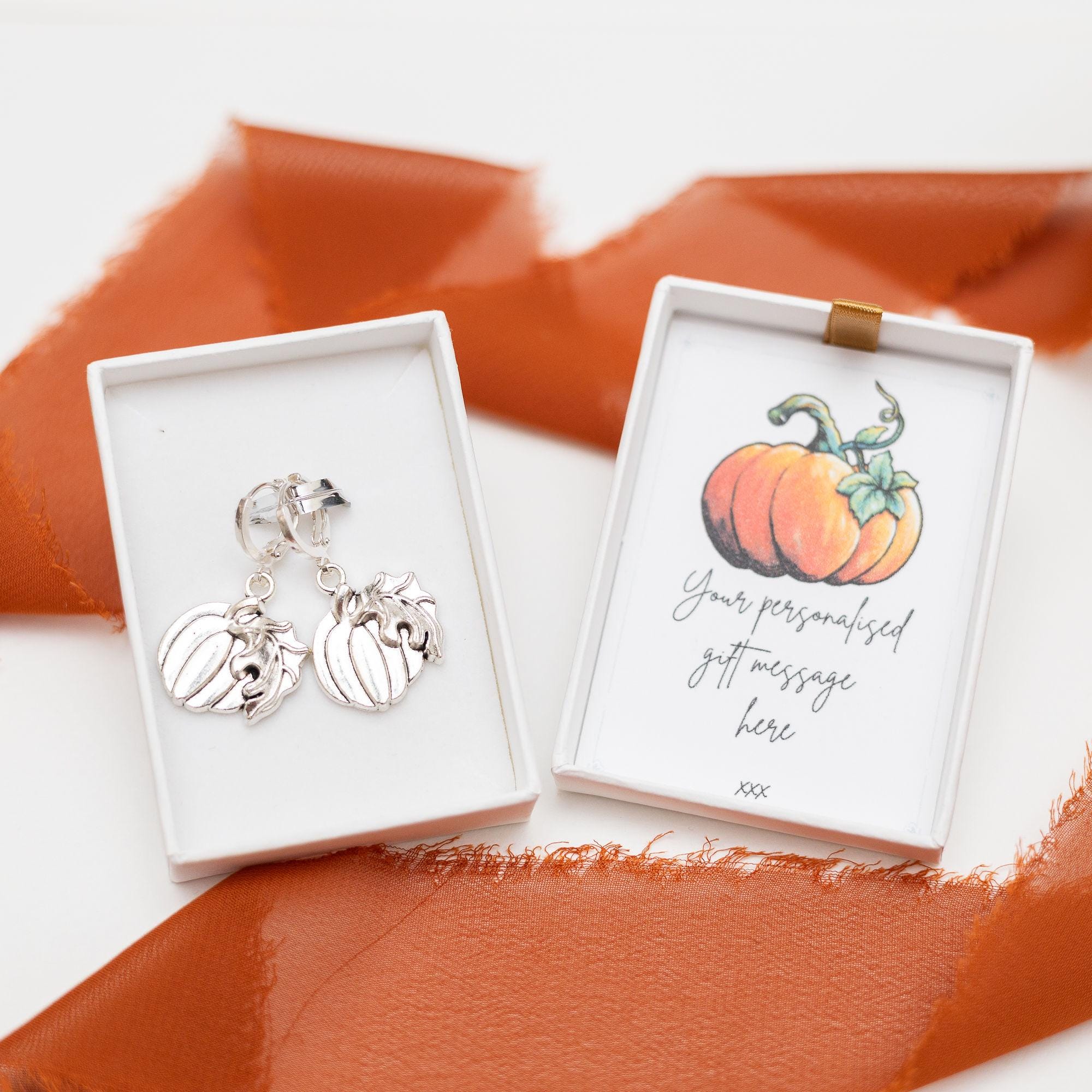 Pumpkin earrings, Autumn jewellery, coffee gift, pumpkin accessory, hoop huggies, allotment gardener gift, pumpkin patch gift, Autumnal