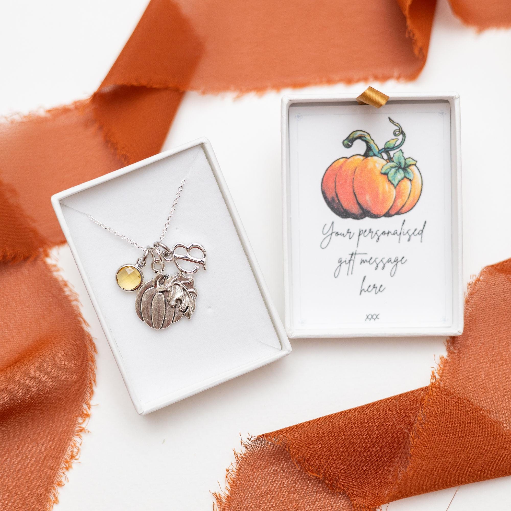 Pumpkin necklace, personalised gifts, pumpkin patch gift, Autumnal jewellery, Autumn gift, vegetable allotment, Halloween, pumpkin season