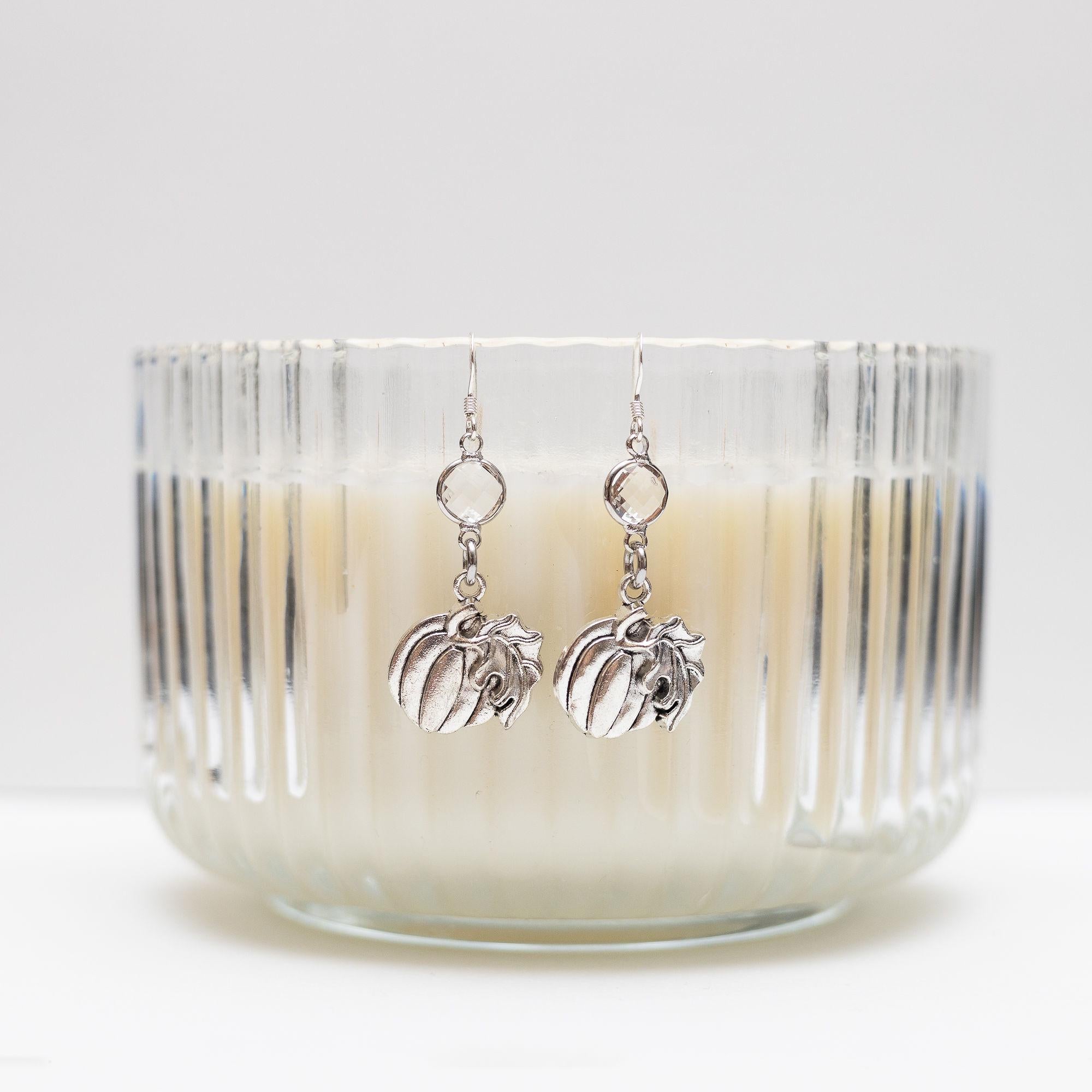 Pumpkin Earrings: Birthstone Charm, Autumn Jewellery