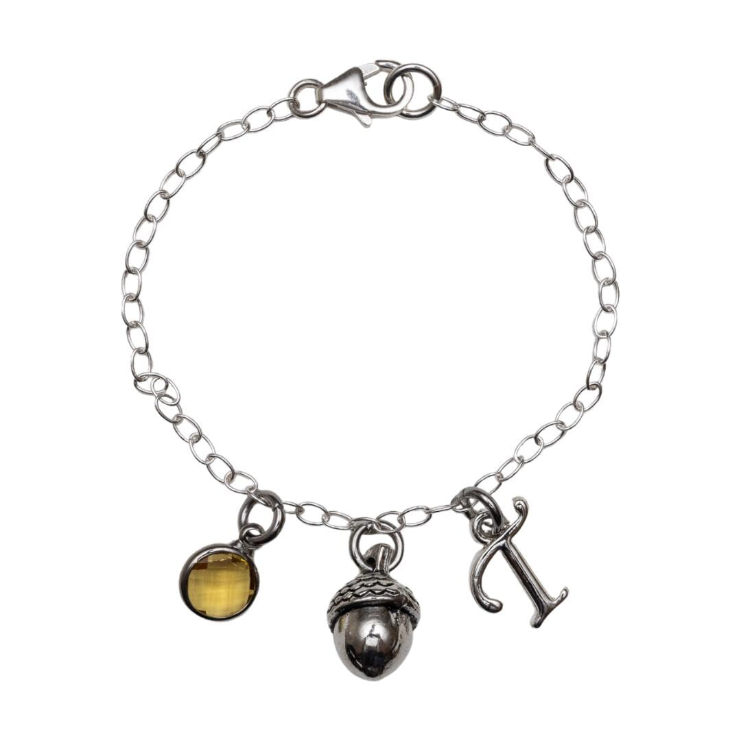 Acorn bracelet, personalised gifts, acorn jewellery, oak tree gift, friendship keepsake, nature woodland gift, Autumn style