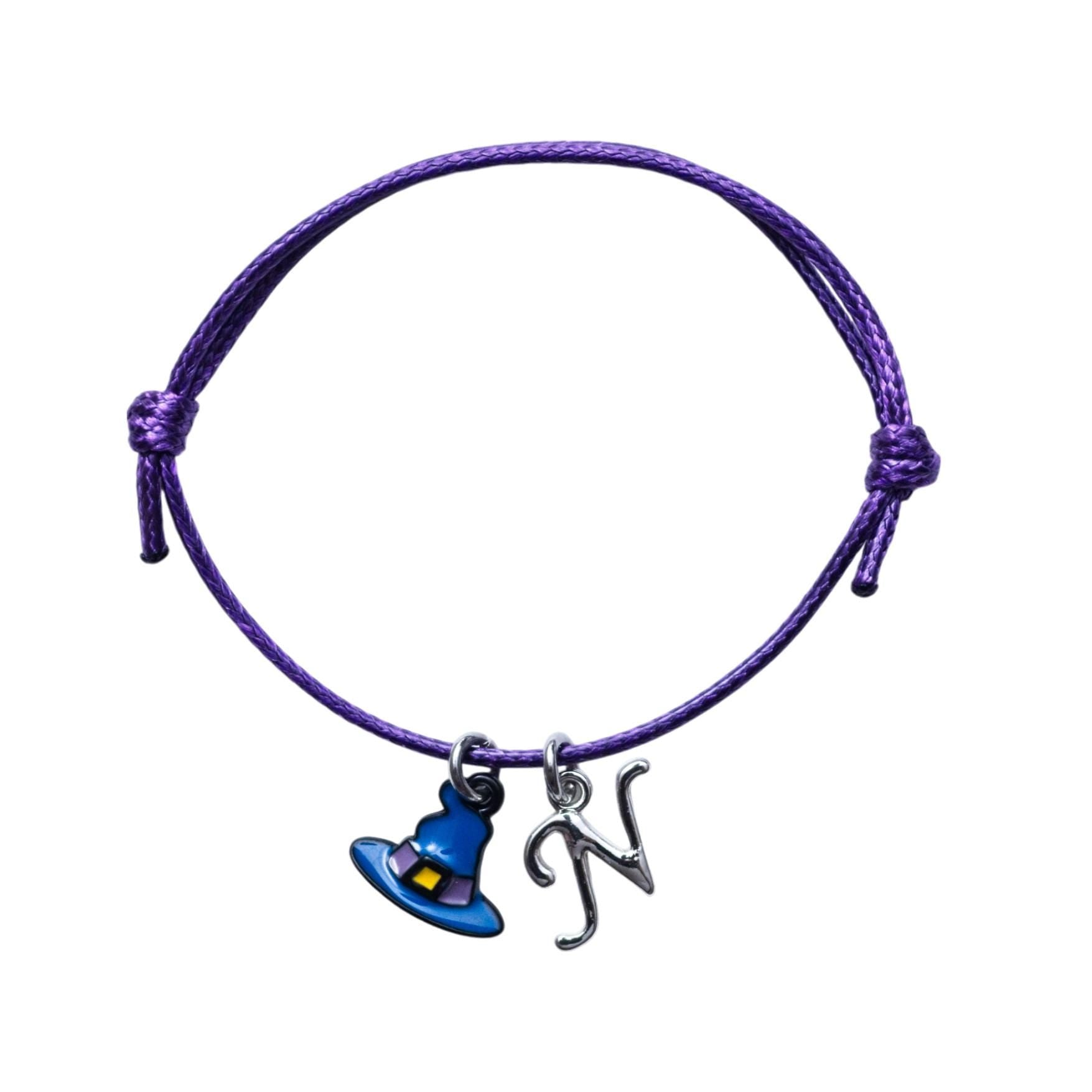 Witch hat bracelet, waxed cord adjustable, personalised gifts, Halloween 2025, Boo basket, witch accessory, spooky season, witch jewellery