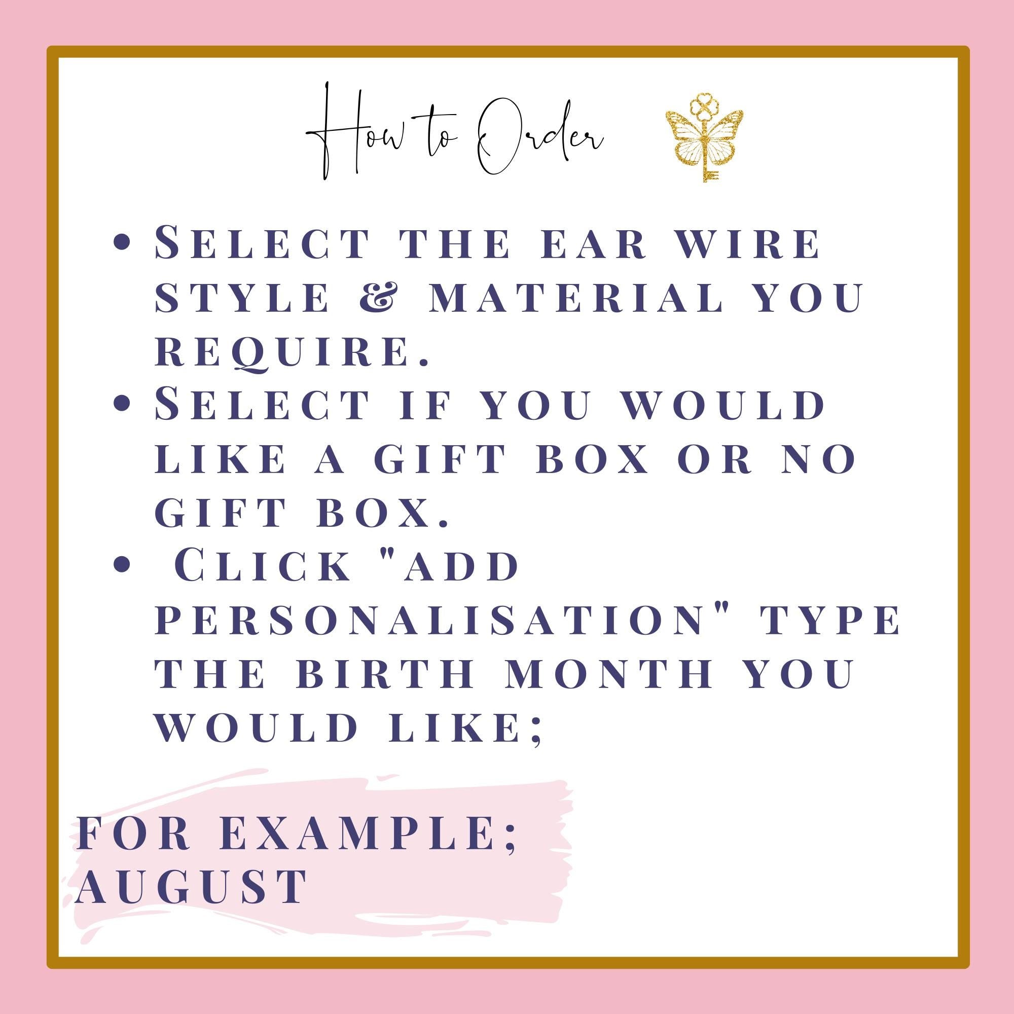 Mermaid earrings, birthstone jewellery, personalised gifts, sea creature gifts, beach lover gift, ocean swimming gift, mermaid gift