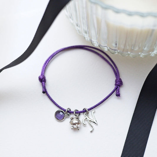 Cauldron bracelet, waxed cord adjustable, personalised gifts, Halloween 2025, Boo basket, witch accessory, spooky season, cauldron jewellery