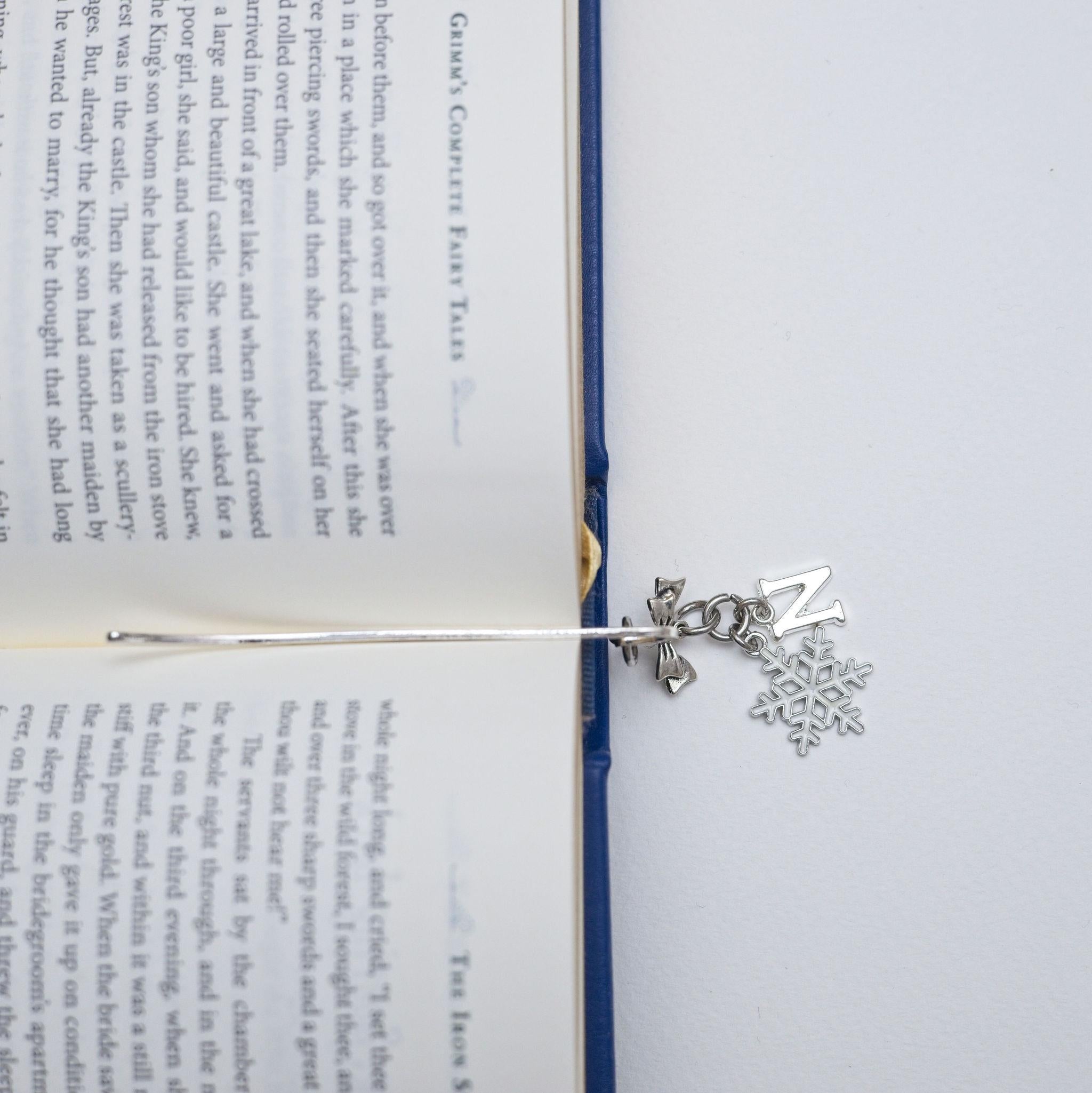 Personalised Snowflake Bookmark: Initial & Birthstone Charm