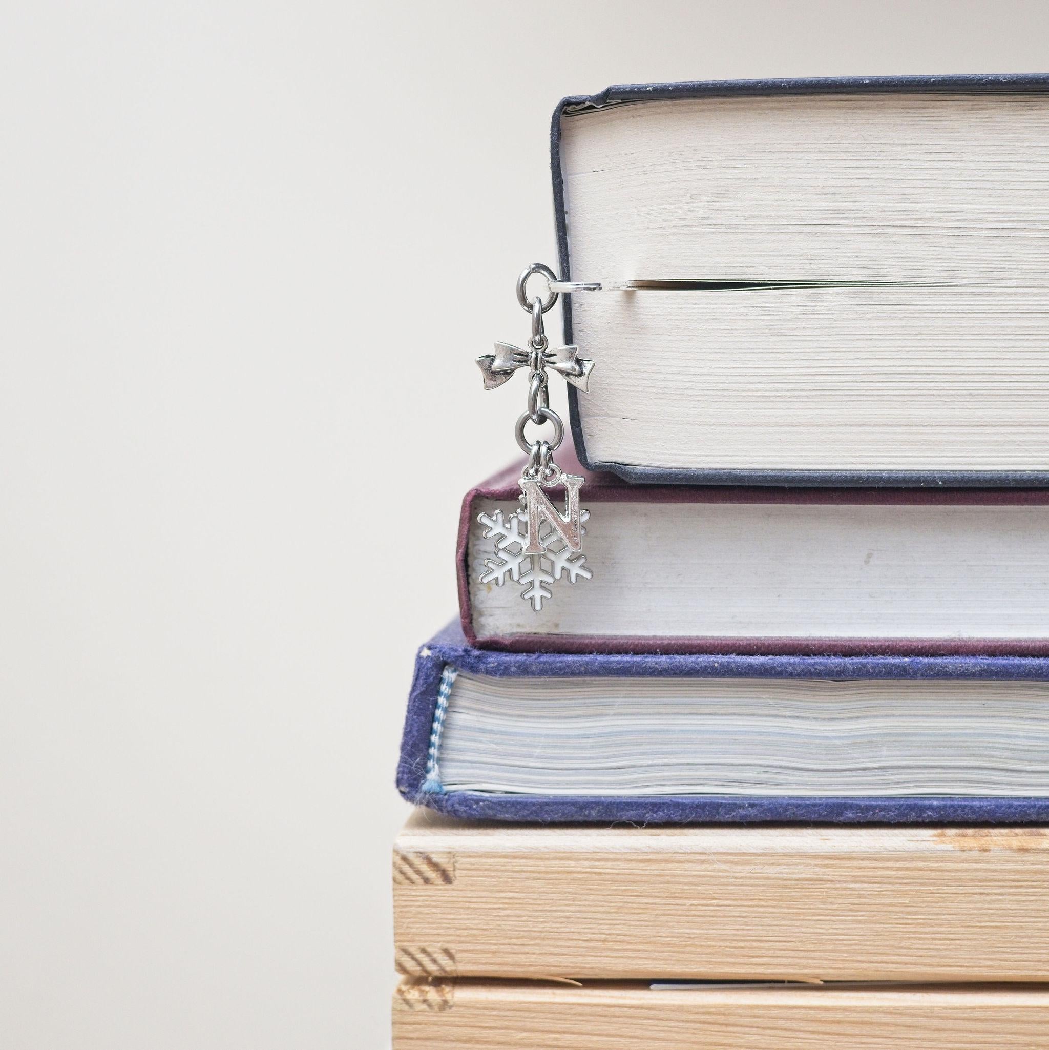 Personalised Snowflake Bookmark: Initial & Birthstone Charm