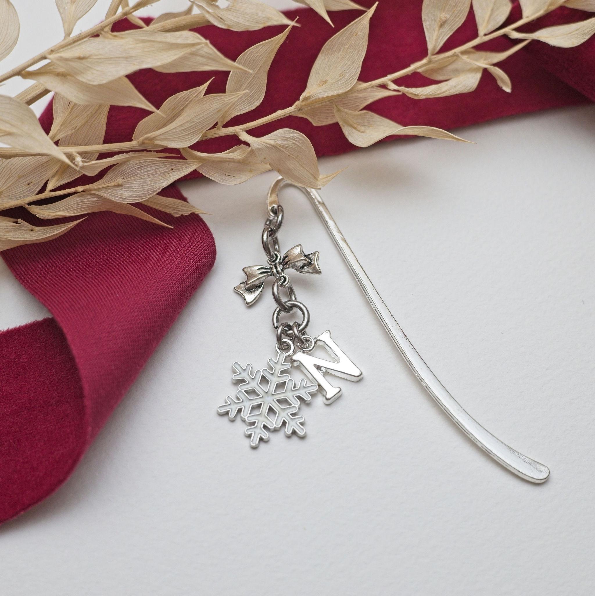 Personalised Snowflake Bookmark: Initial & Birthstone Charm