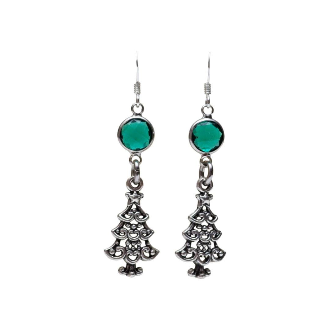 Christmas Tree Earrings: Festive Birthstone Jewellery