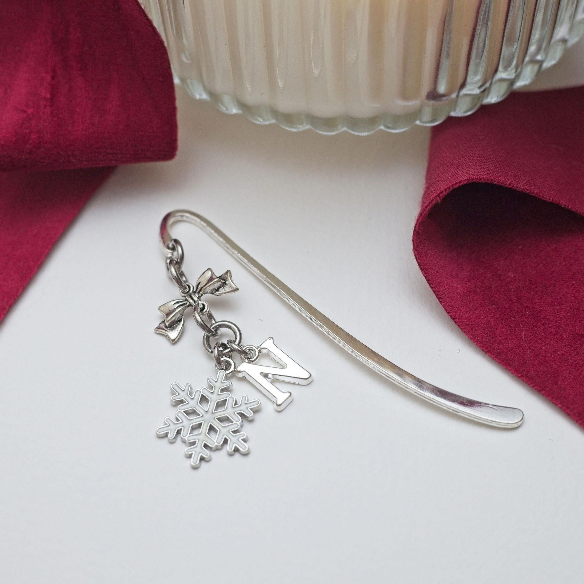 Personalised Snowflake Bookmark: Initial & Birthstone Charm