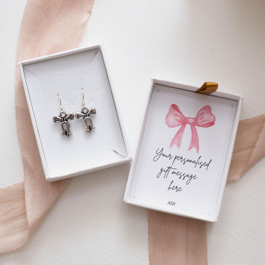 Bow earrings, bow jewellery, bow gifts, coquette jewellery, girly accessory, ribbon earrings, bow huggies, bow hoops
