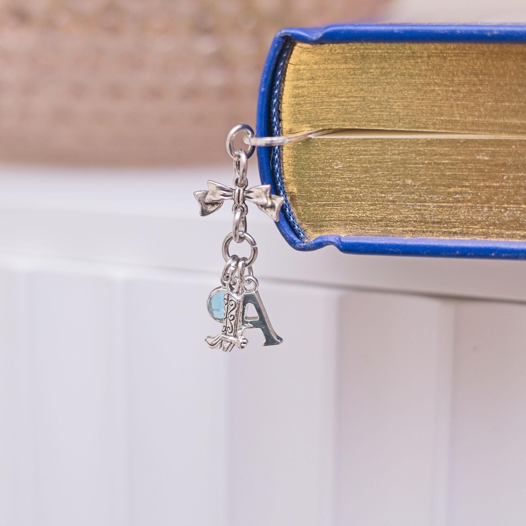 Cowboy boot bookmark, personalised gifts, western cowgirl boot, birthstone letter, metal page marker, gift for reader, wild west country