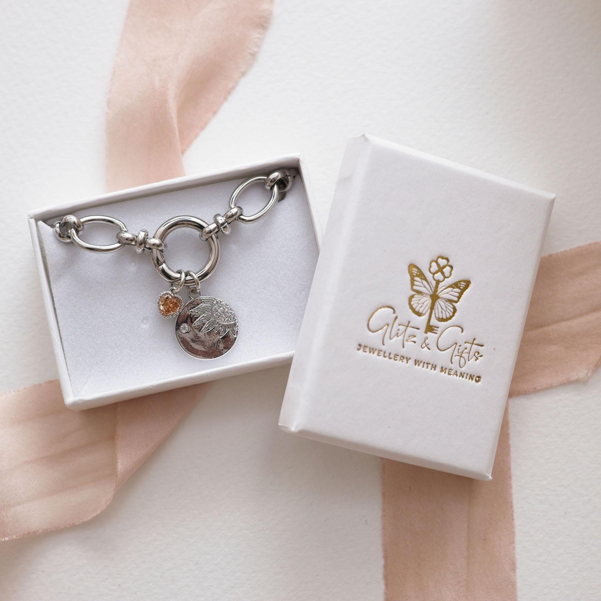 Sunflower spirit bracelet, personalised gift, birthstone charm, summer jewellery, flower gift for her, floral accessory,