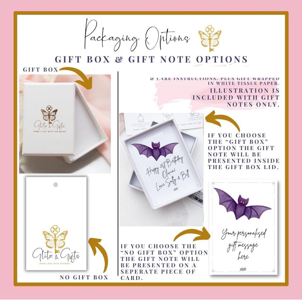 Personalised Halloween Bat Necklace with Birthstone & Initial – Custom Spooky Pendant