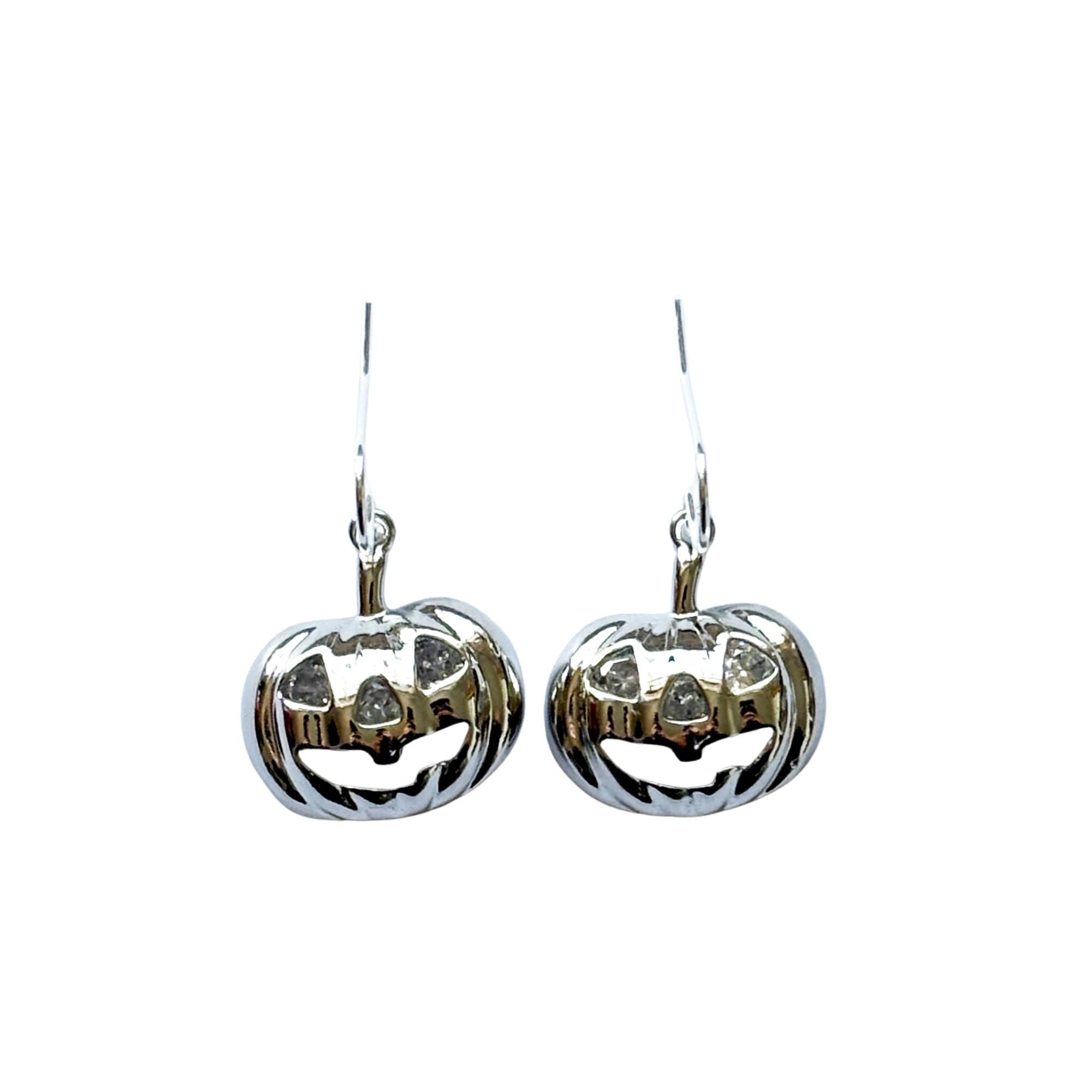 Pumpkin Earrings with Crystal Eye Halloween Dangle Earrings