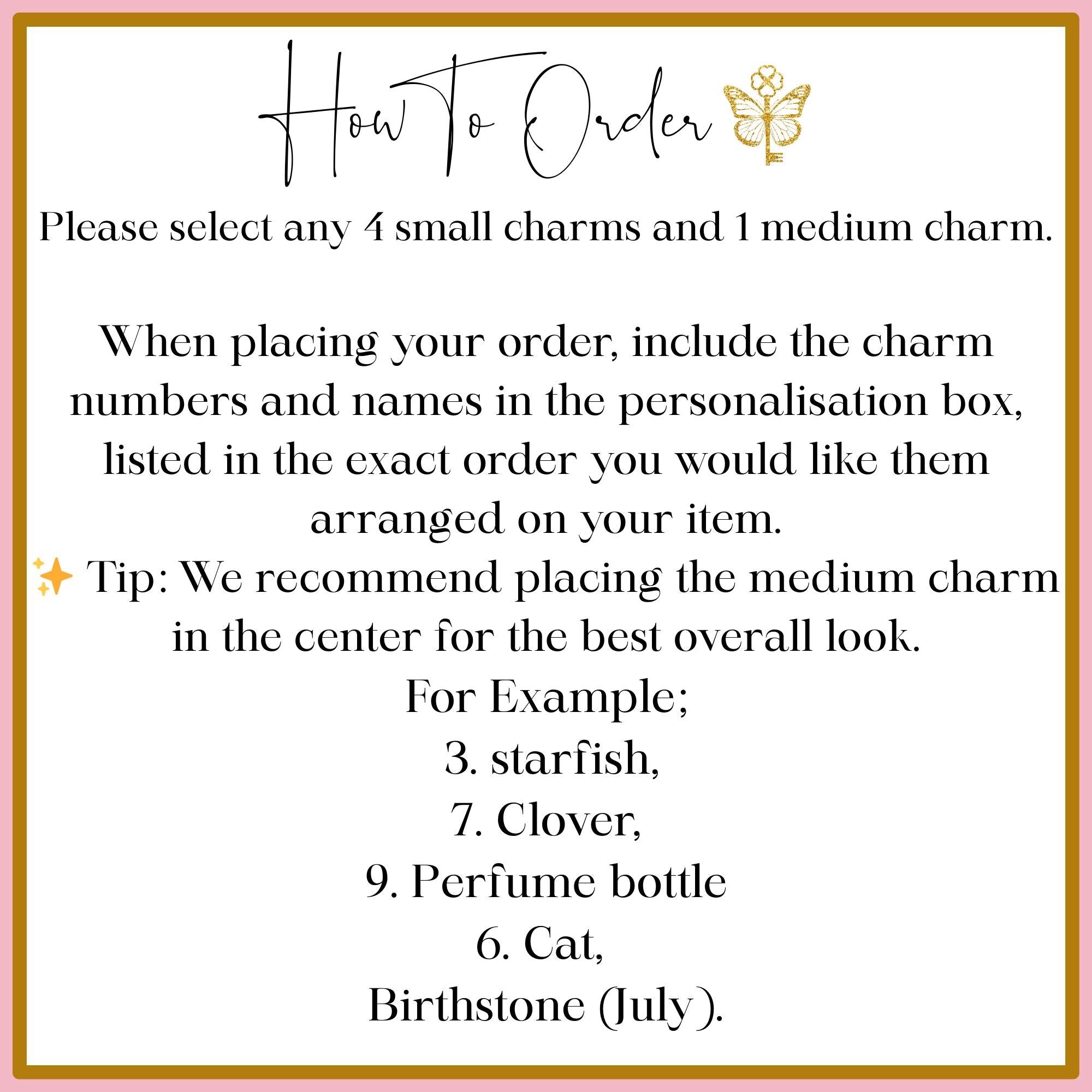 Personalised Charm Bracelet: Stainless Steel Chain, Custom Birthstones