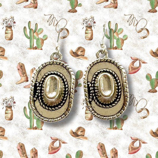 Cowboy Hat Earrings: Western Rodeo Charm, Silver Plated or Sterling Silver