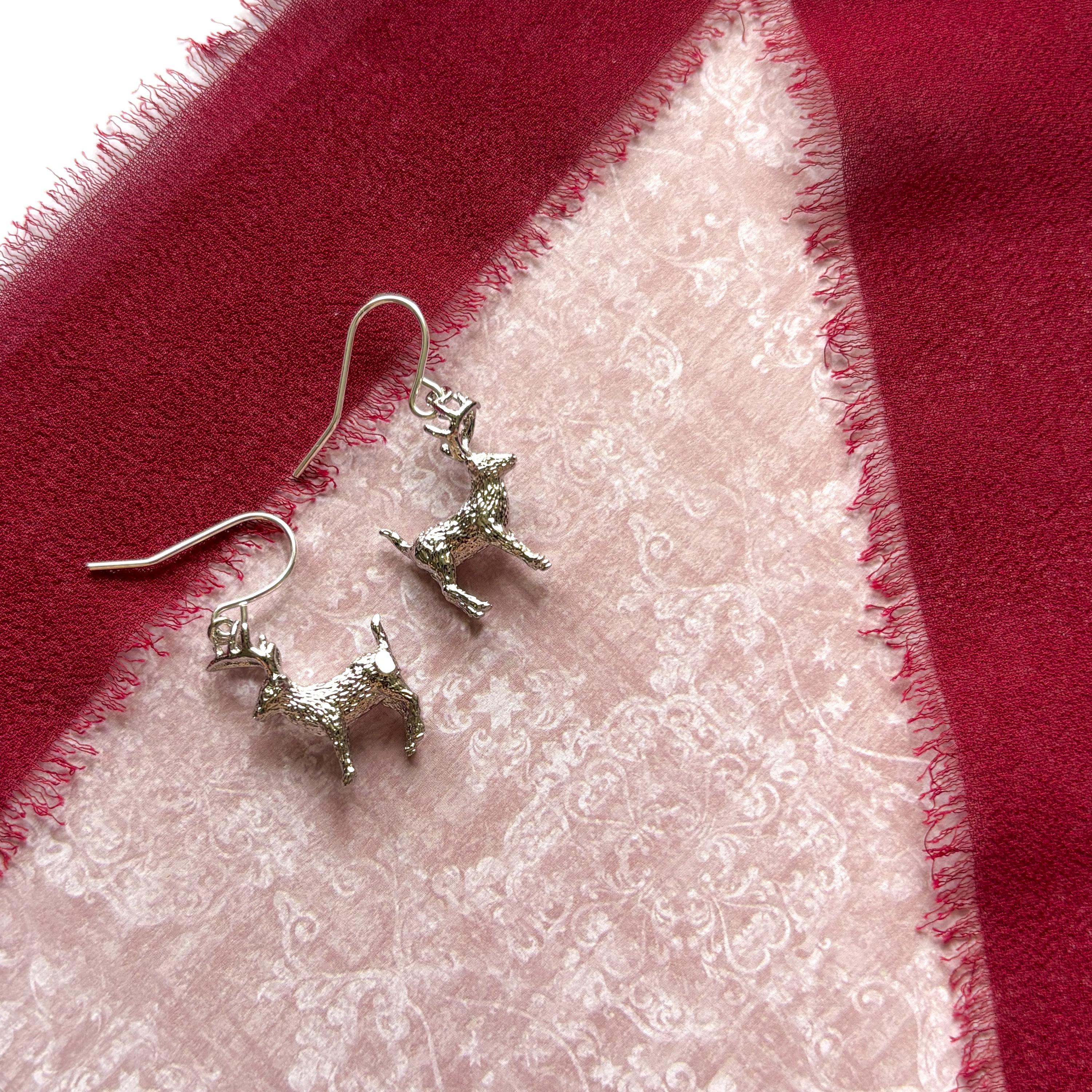 Reindeer Earrings, Christmas Jewellery, Festive Holiday Jewellery, Cute Winter Accessories Gift