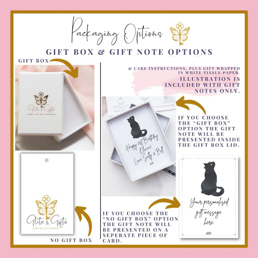 Cat Earrings with Black Enamel Eyes – Personalised Birthstone Jewellery