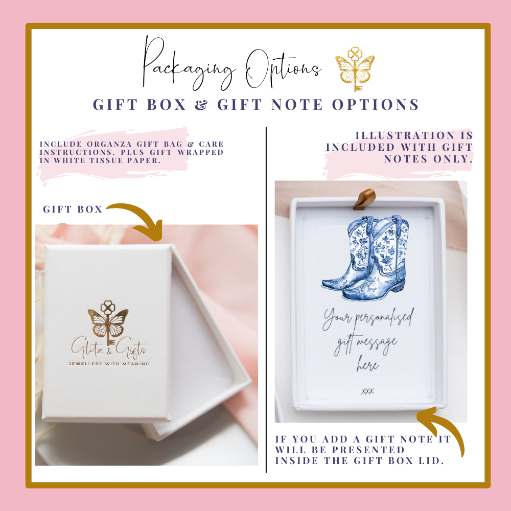 Personalised Cowboy Boot Necklace Birthstone and Initial