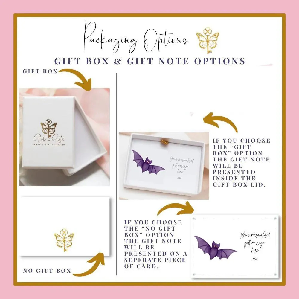 Personalised Halloween Bat Cord Bracelet with Birthstone & Initial, Custom Spooky Jewellery Gift