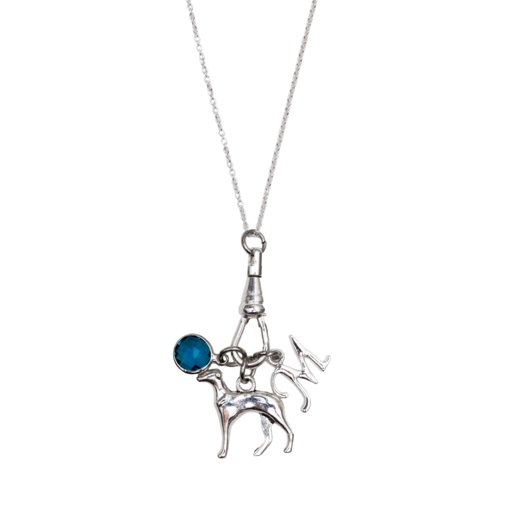 Personalised Greyhound Dog Charm Catcher Necklace