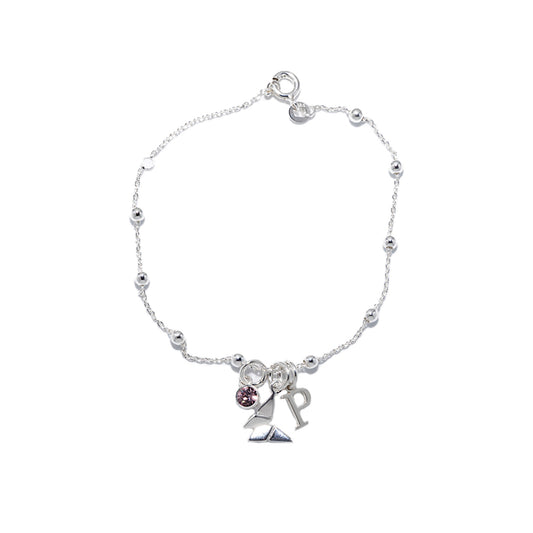 Sterling Silver Personalised Origami Butterfly Bracelet