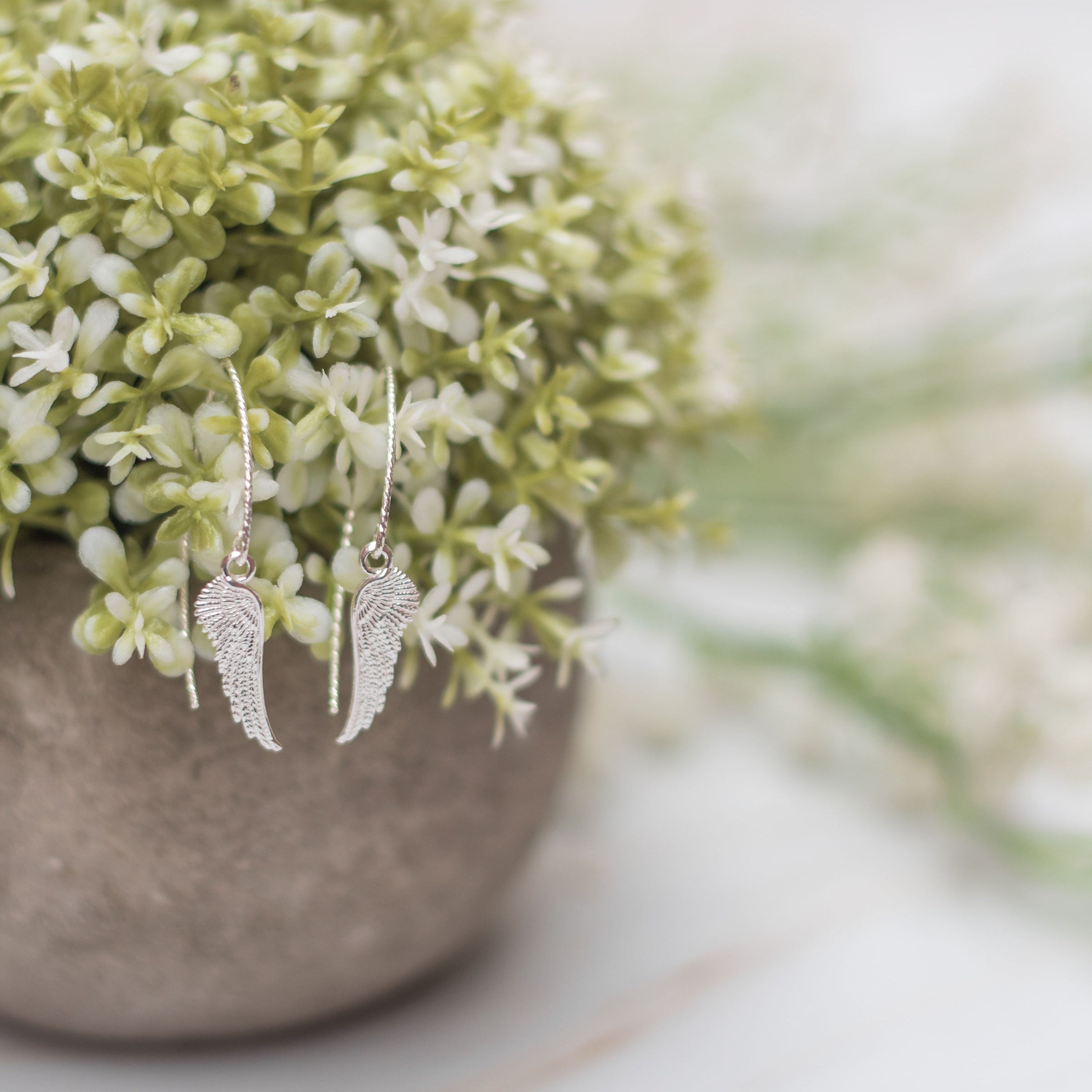 Sterling Silver Angel Wing Earrings