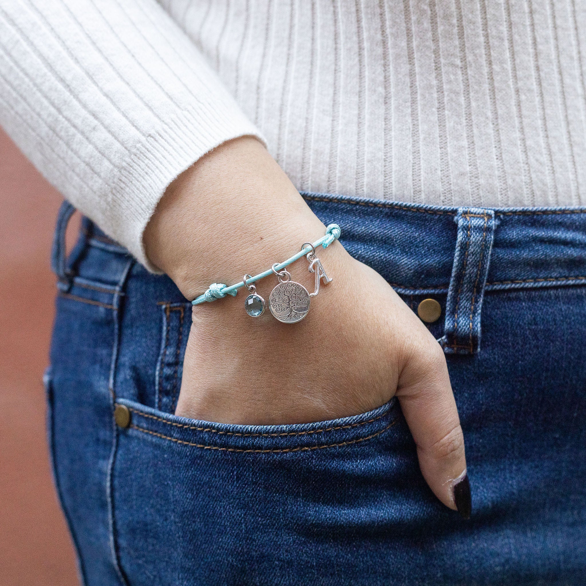 Personalised Tree Cotton Bracelet