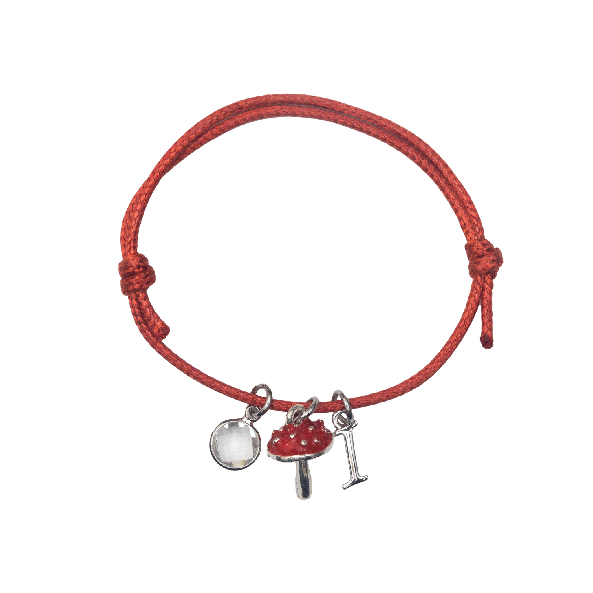 Personalised Red Toadstool Cord Bracelet