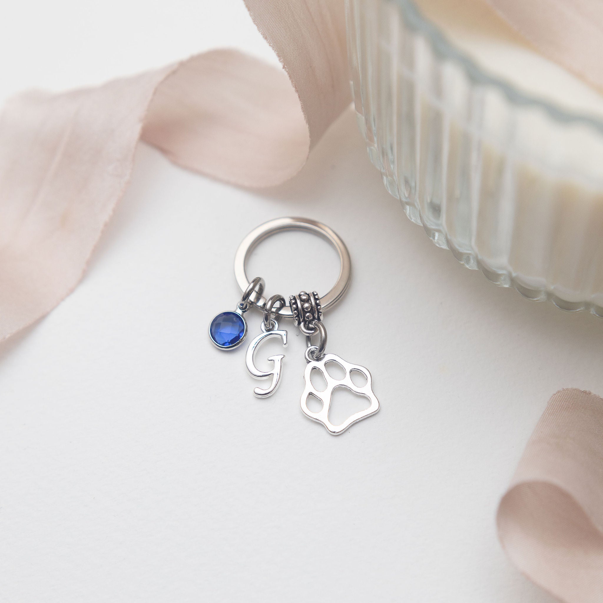 Personalised Paw Print Keyring
