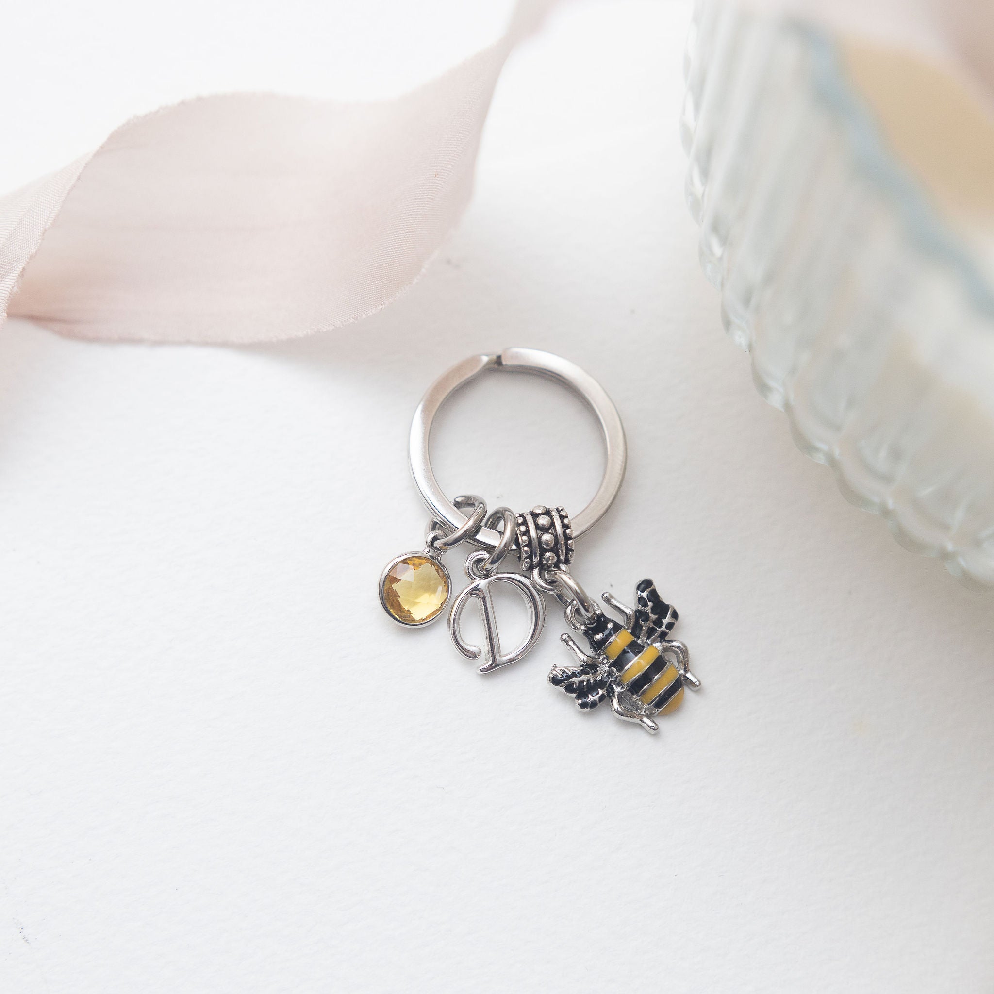 Personalised Bumble Bee Keyring