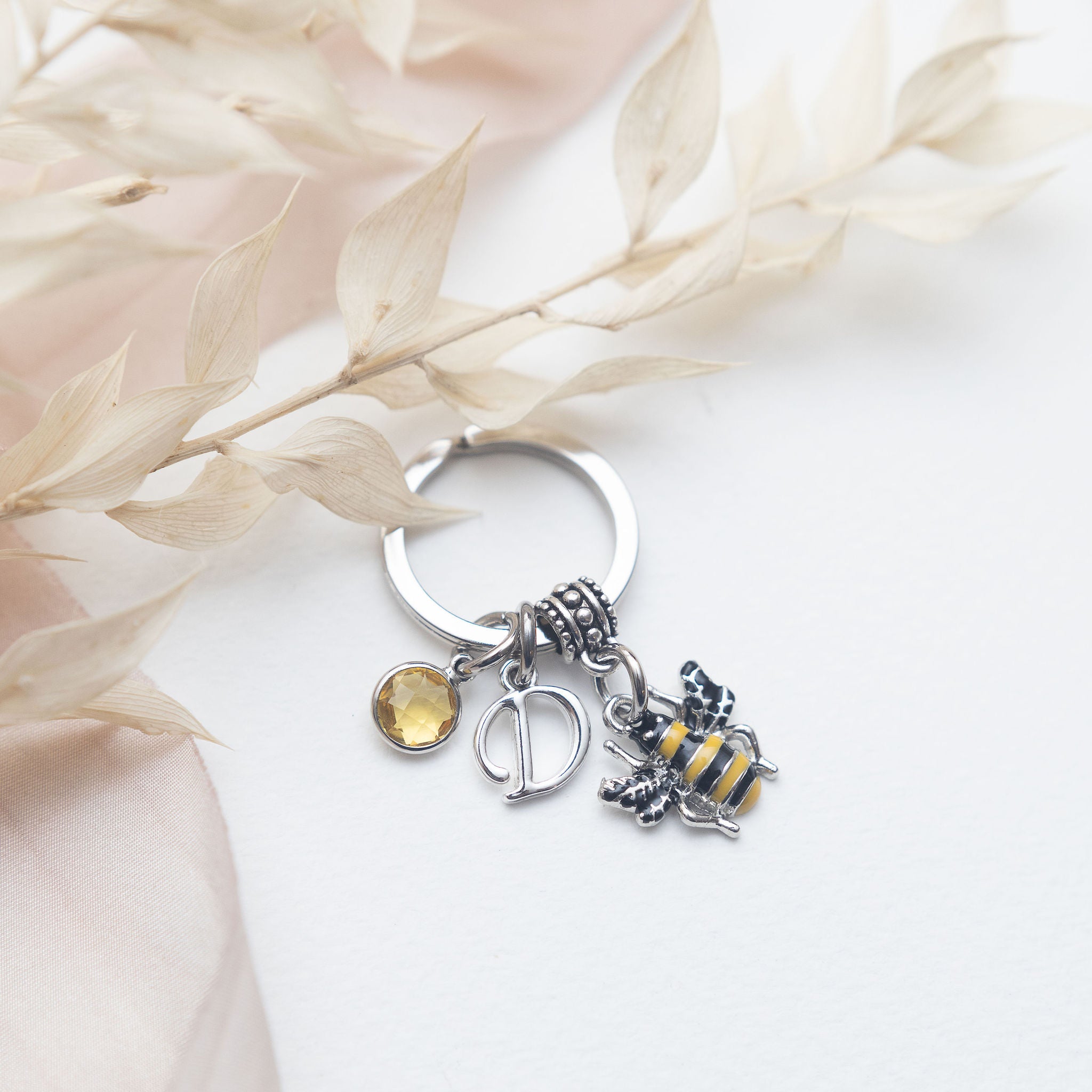 Personalised Bumble Bee Keyring