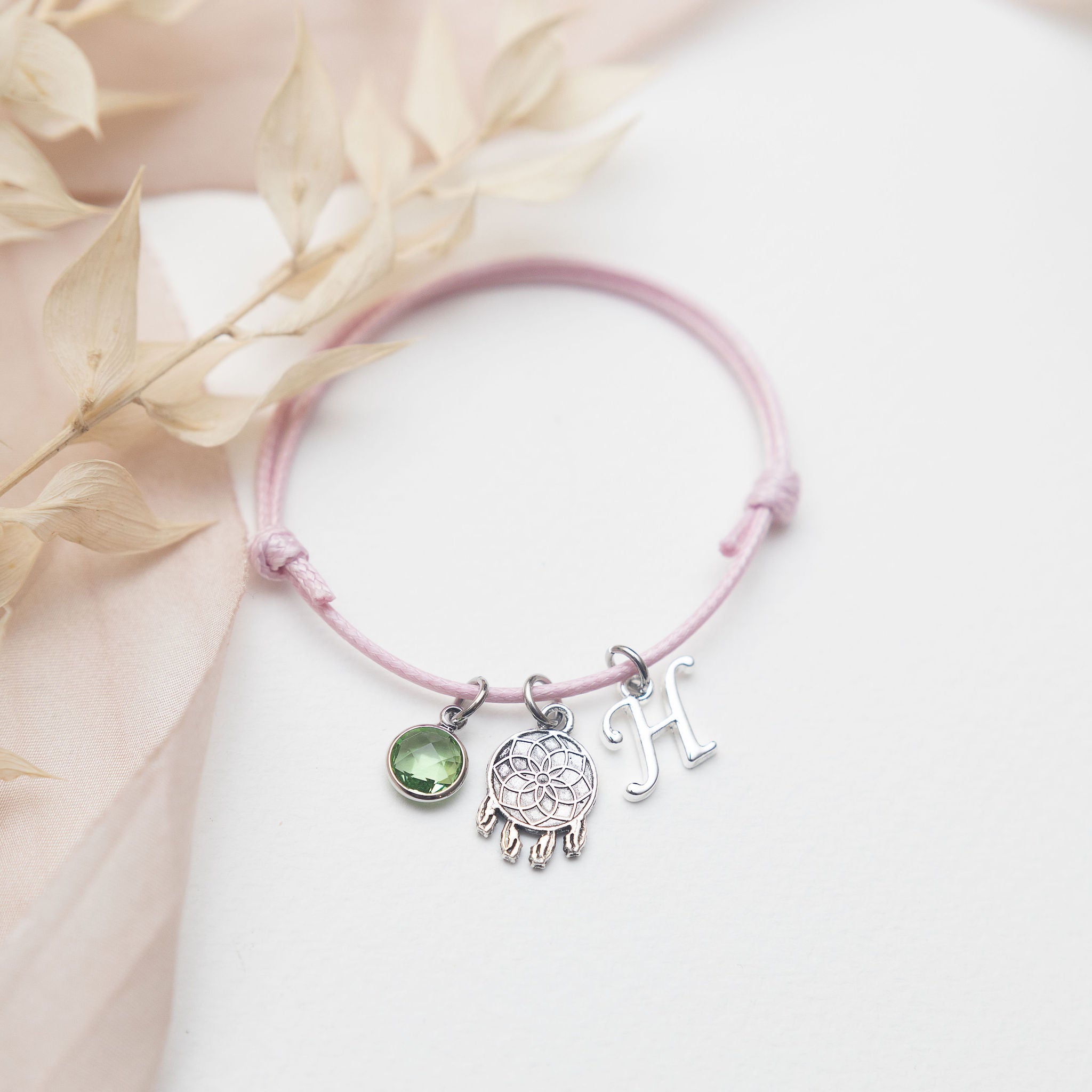 Personalised Dream Catcher Cotton Bracelet