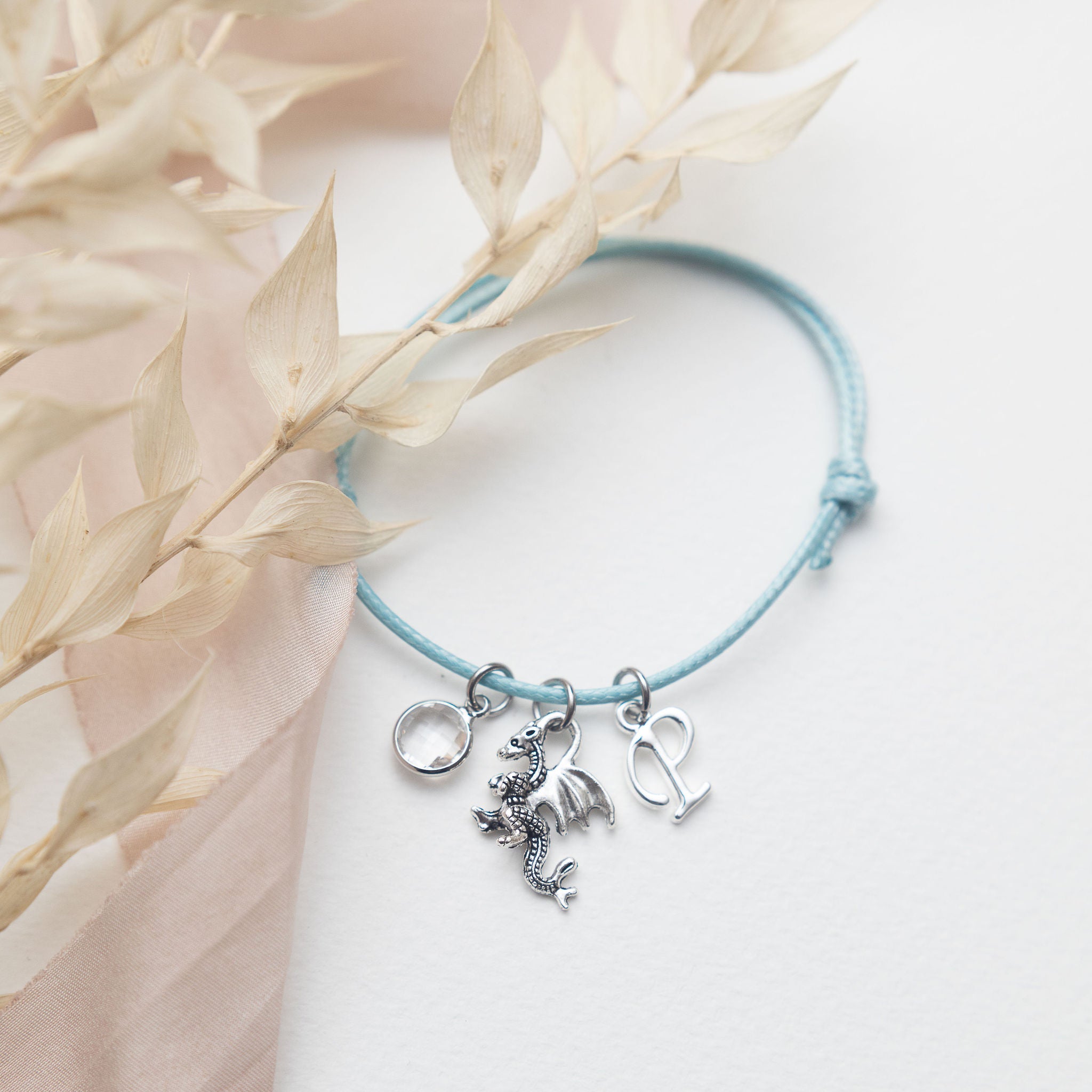 Personalised Dragon Cotton Bracelet