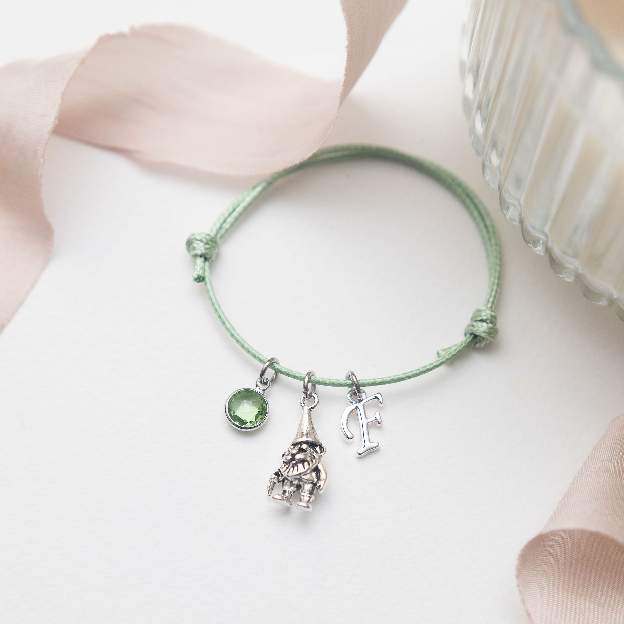 Personalised Gnome Cord Bracelet