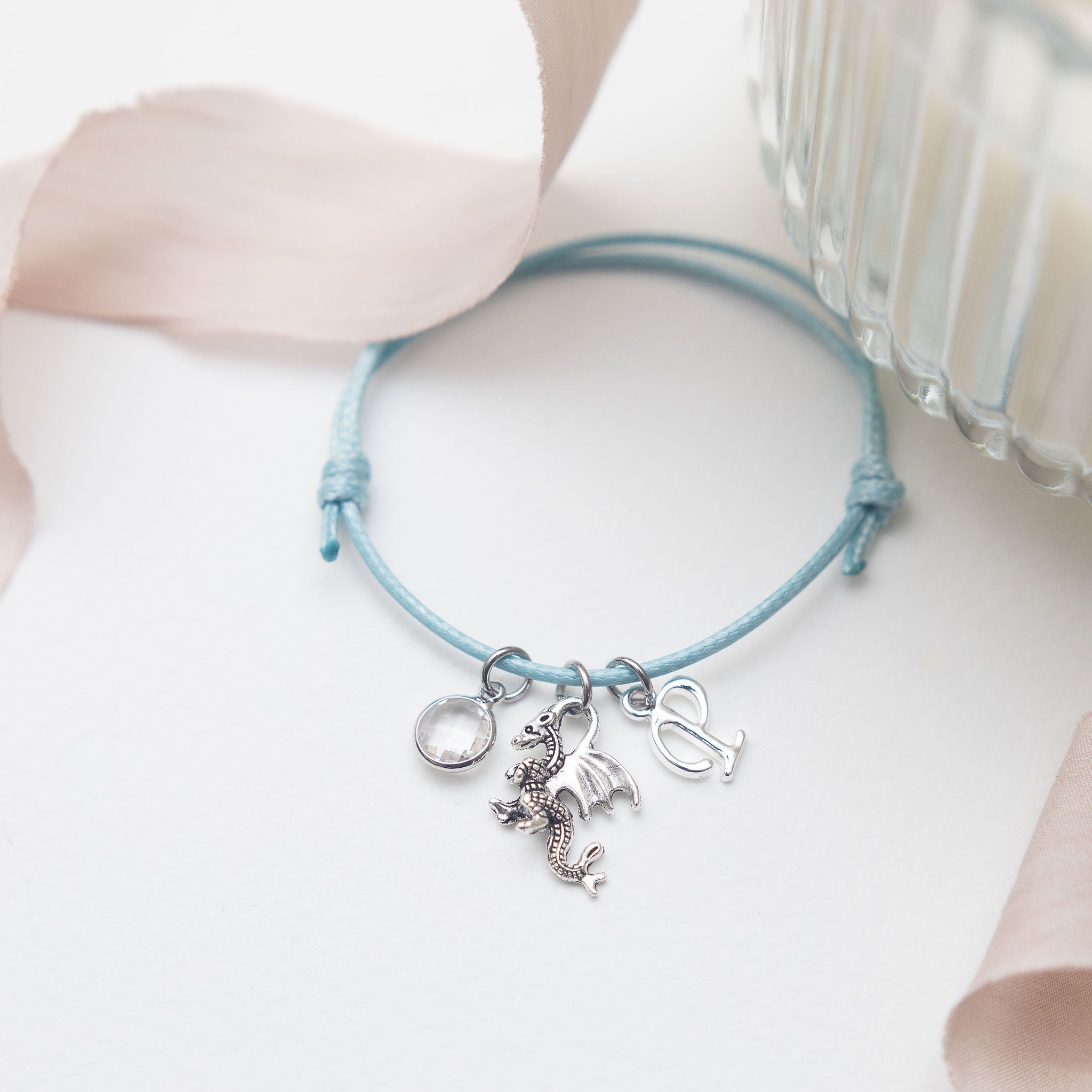 Personalised Dragon Cotton Bracelet