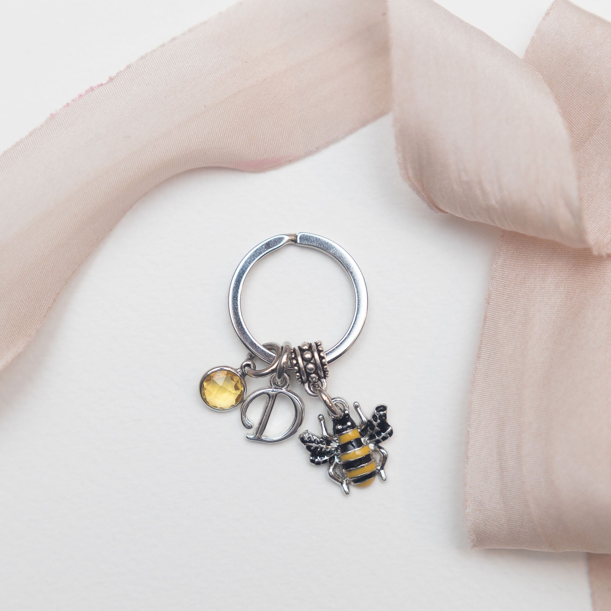 Personalised Bumble Bee Keyring