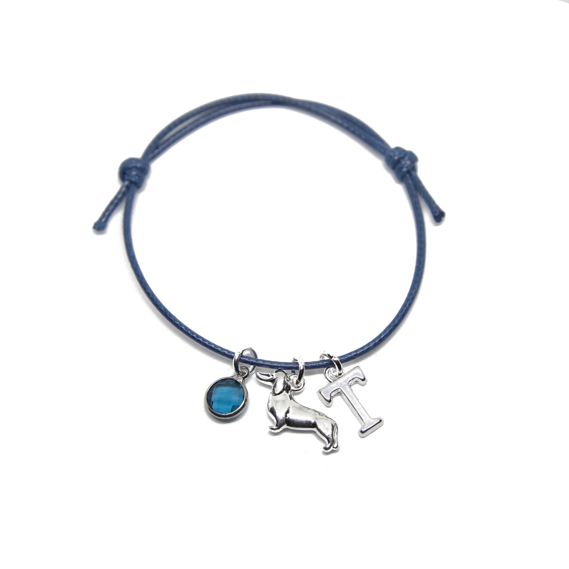 Personalised Dachshund Cord Bracelet