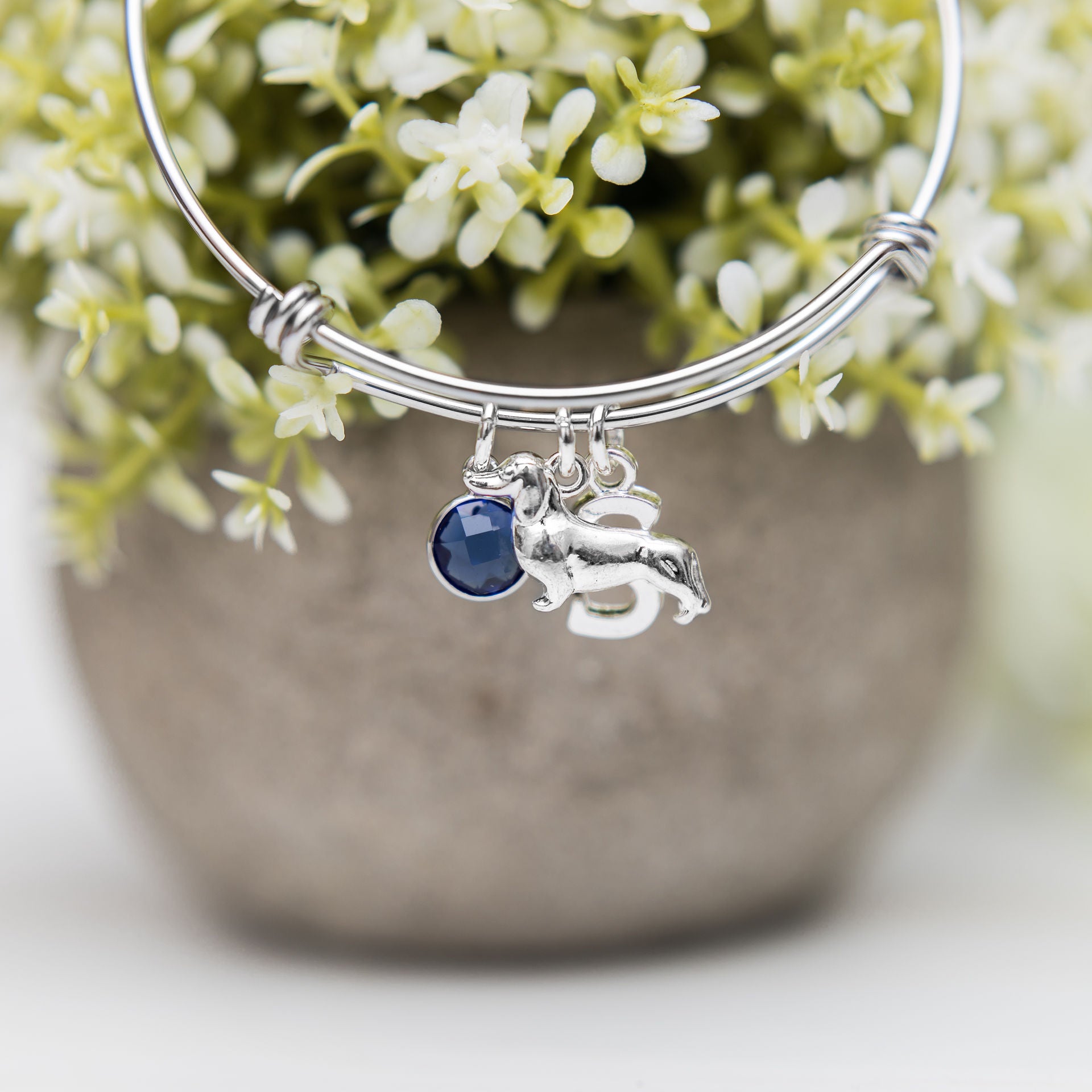 Personalised Dachshund Bangle