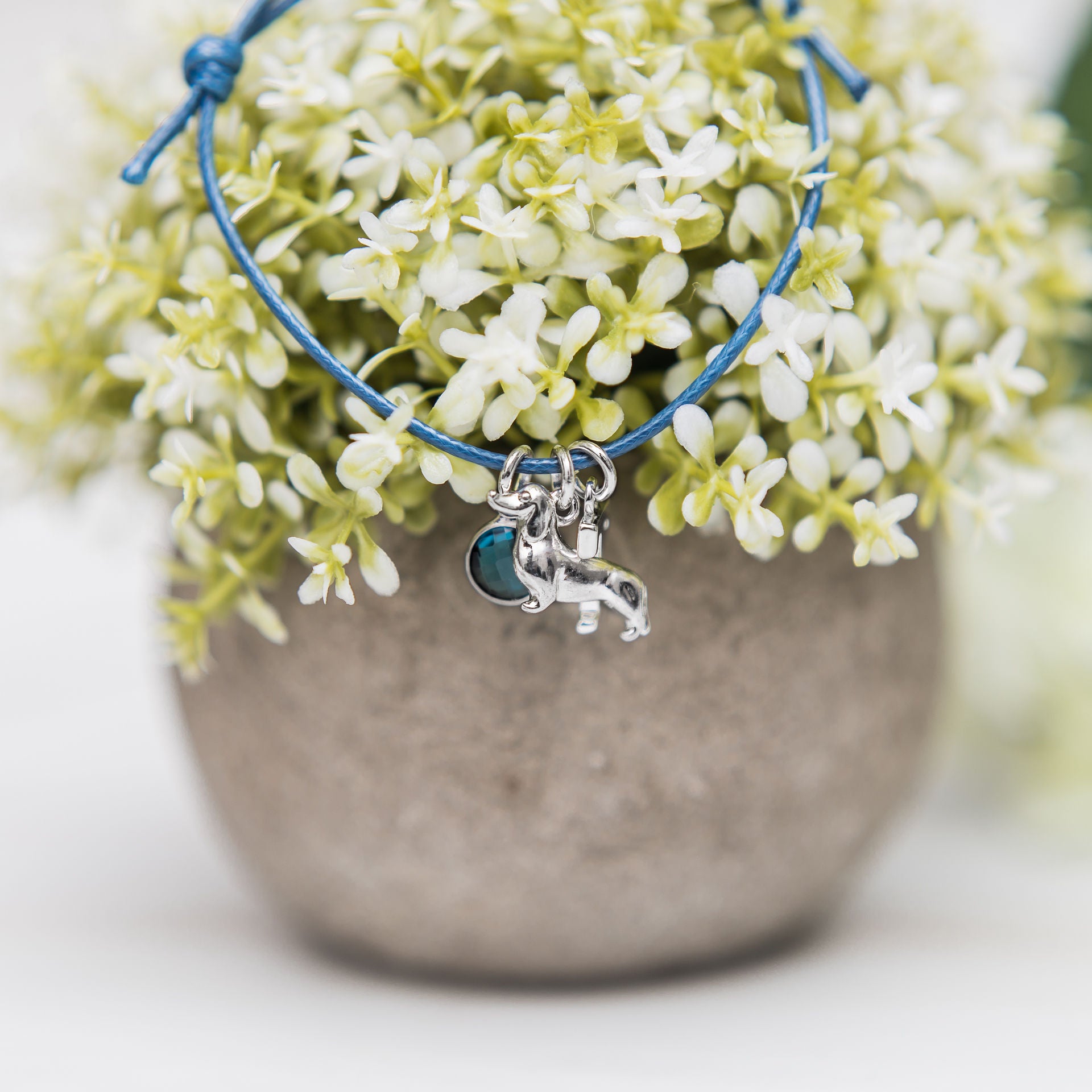 Personalised Dachshund Cord Bracelet