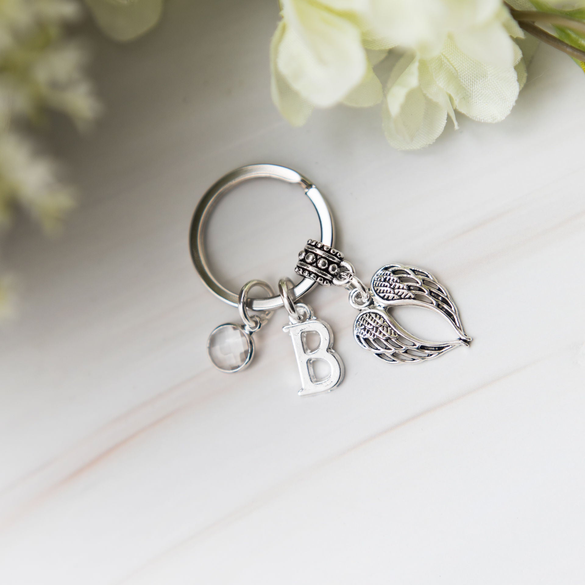 Personalised Angel Wing Keyring