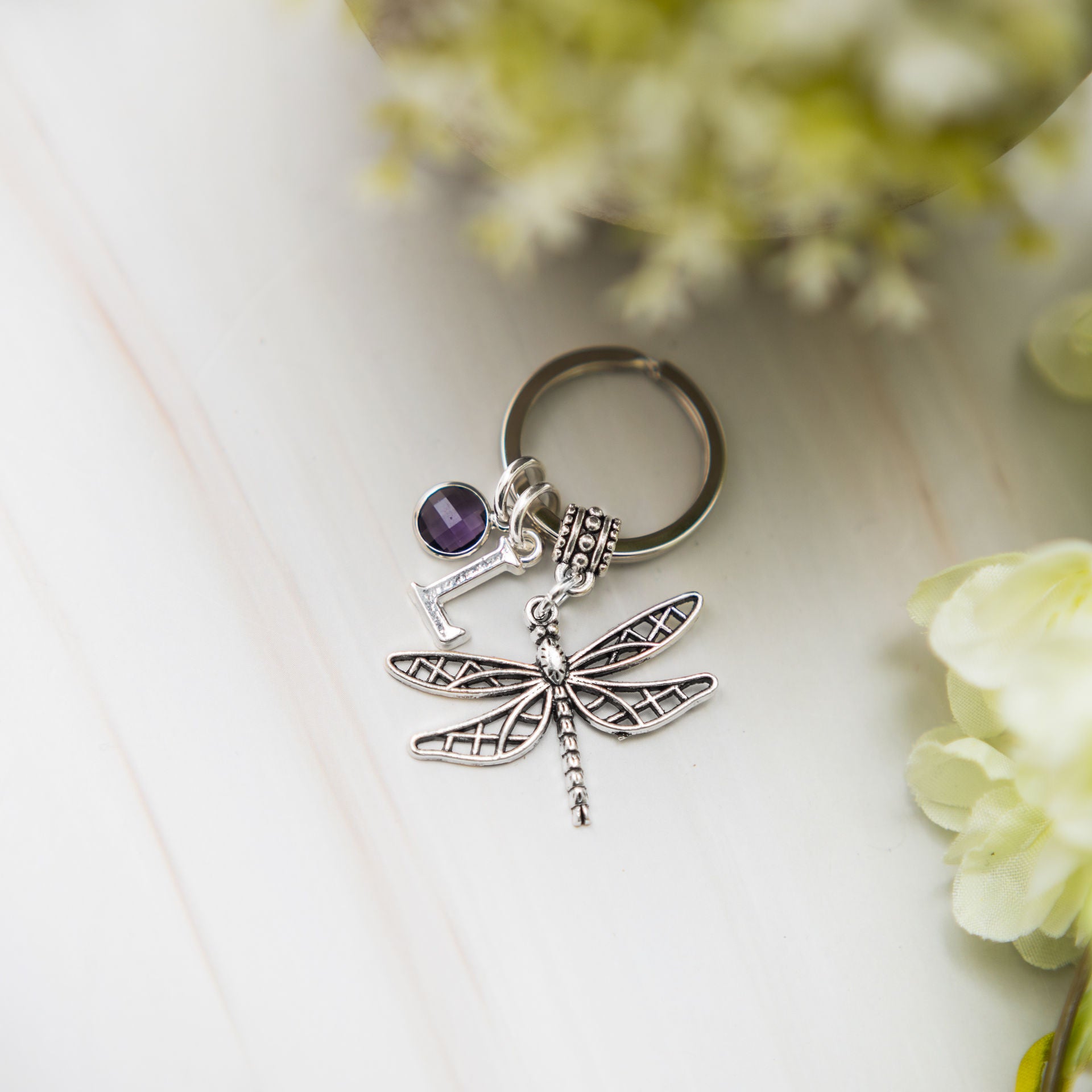 Personalised Dragonfly Keyring