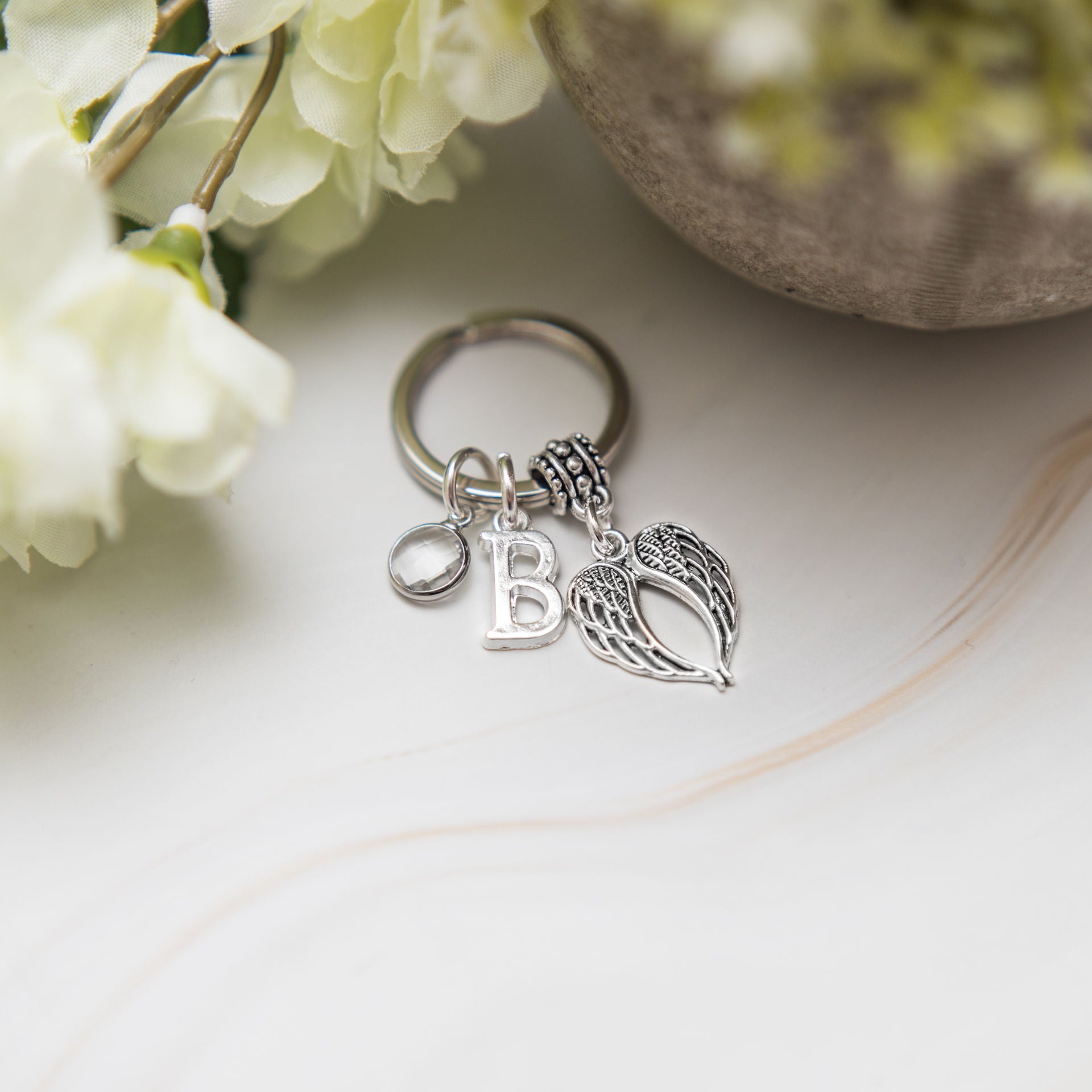Personalised Angel Wing Keyring